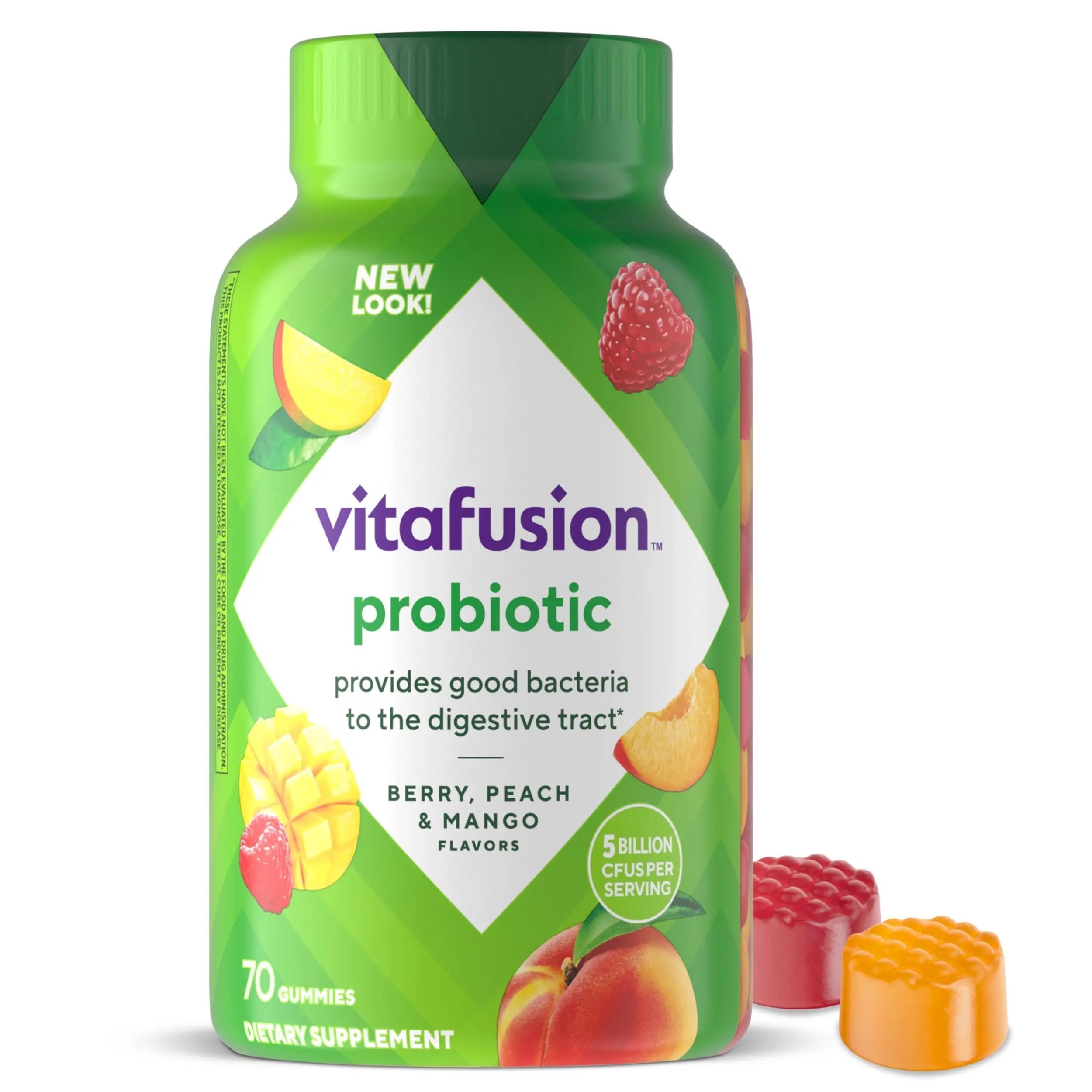 vitafusion Probiotic Gummy Supplements, Raspberry, Peach and Mango Flavors, Probiotic Nutritional Supplements With 5 Billion CFUs Vitafusion uk supplements