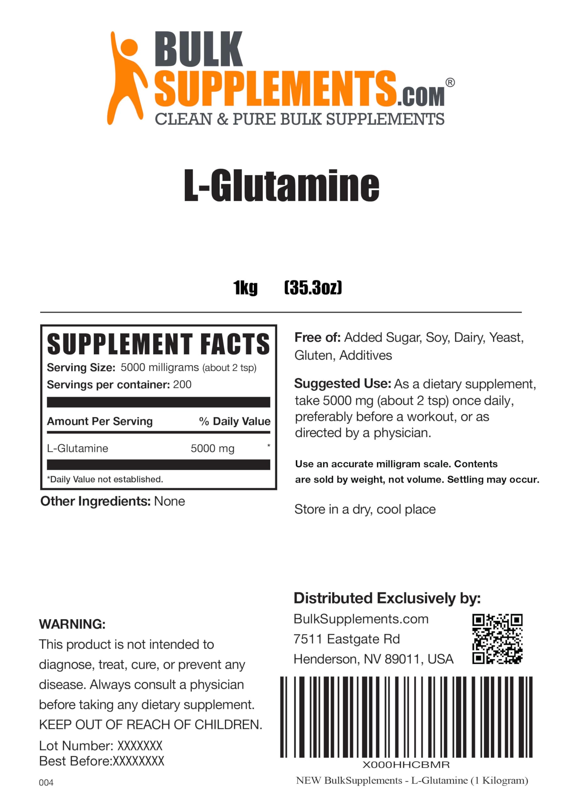 BULKSUPPLEMENTS.COM L-Glutamine Powder - Glutamine Supplement, L Glutamine BULKSUPPLEMENTS.COM uk supplements