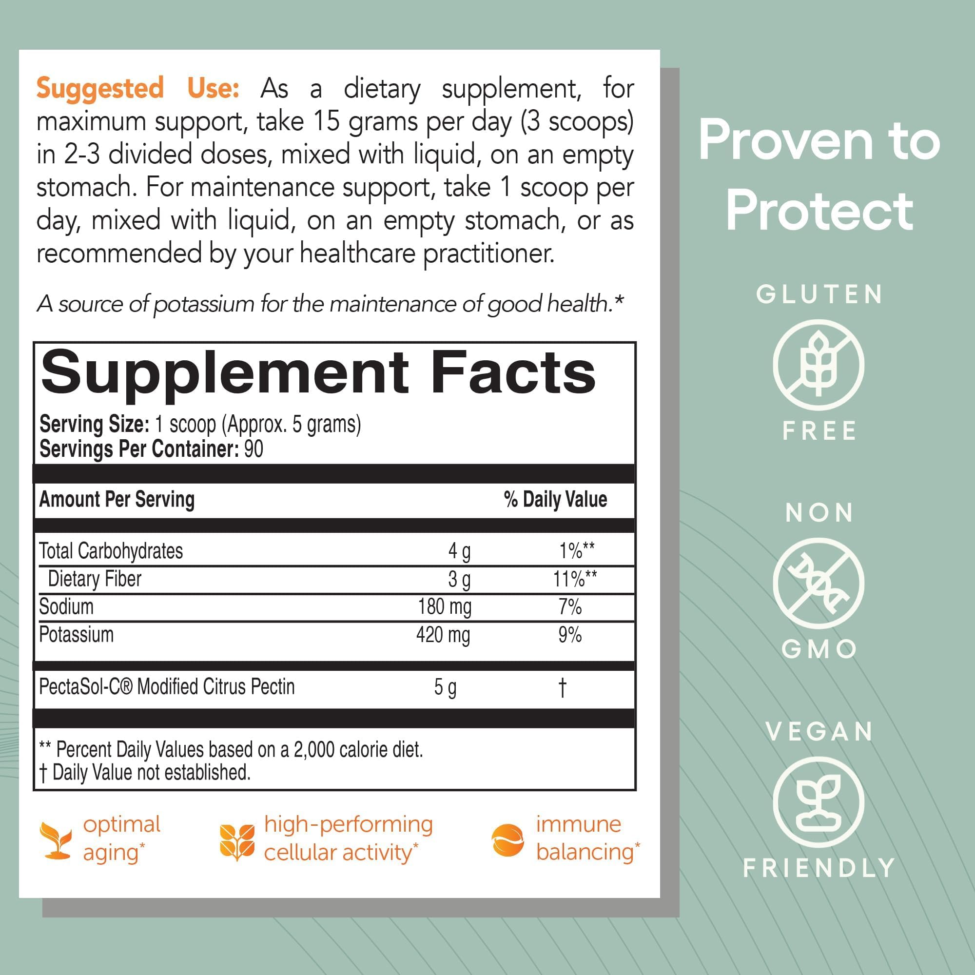 PectaSol Modified Citrus Pectin – 454g Powder – Total-Body Health Supplement to Support the Heart, Immune System, Inflammation Response & Healthy Aging + Maintain Healthy Galectin-3 Levels EcoNugenics uk supplements