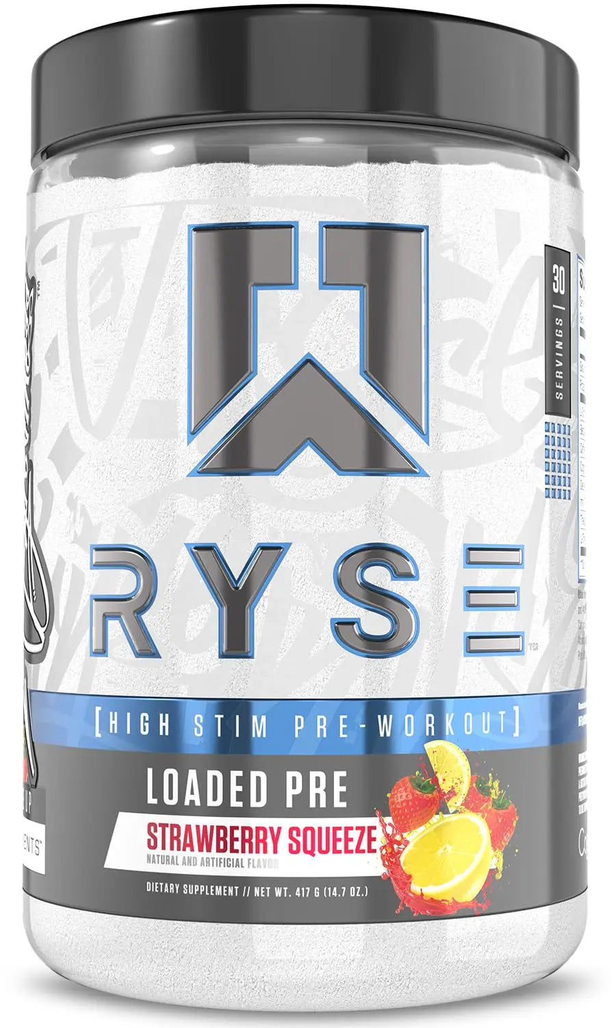 RYSE Loaded Pre Workout Powder - Strawberry Squeeze - Daily Pre-Workout for Men & Women with 390mg Caffeine, Beta Alanine, and Citrulline for Pump RYSE Up Supplements uk supplements