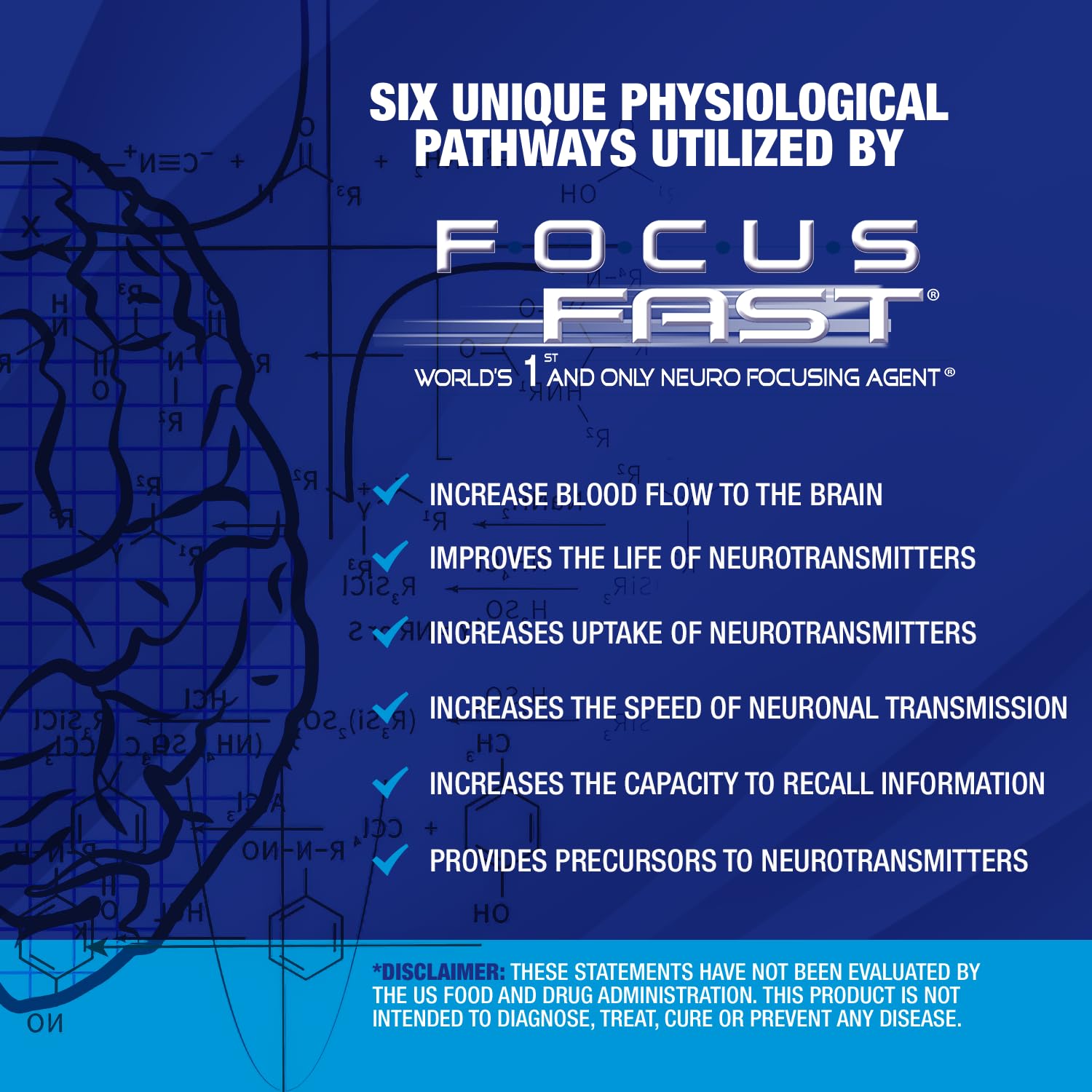 Focus Fast Brain Supplement - Improve Working Memory, Enhance Focus, Boost Cognition in as Little as 1 Hour. Caffeine/Stimulant Free Nootropic Focus Fast uk supplements