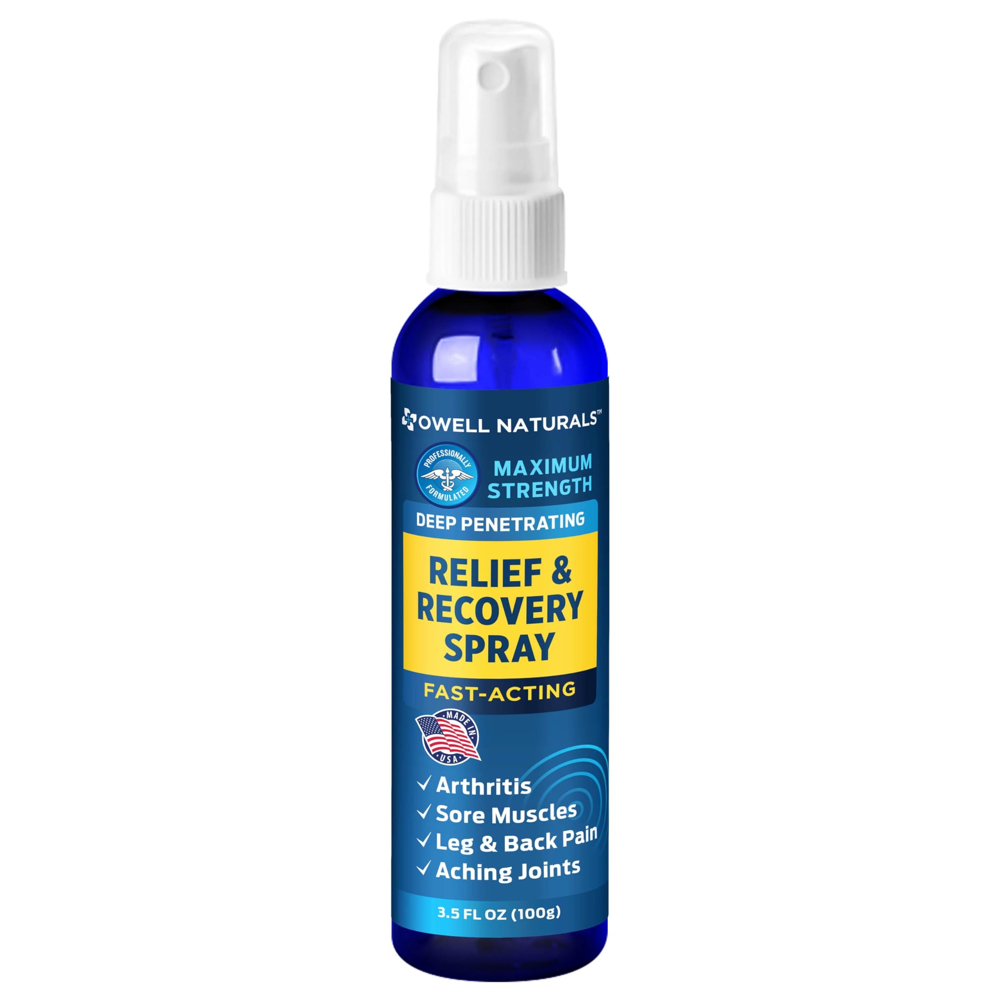 OWELL NATURALS Deep Penetrating Pain Relief Liquid Spray, Fast-Acting, Long Lasting, Natural Relief for Muscle Aches, Joint Pain, Stiffness, Quick Dry Formula, 3.5 oz Owell Naturals uk supplements