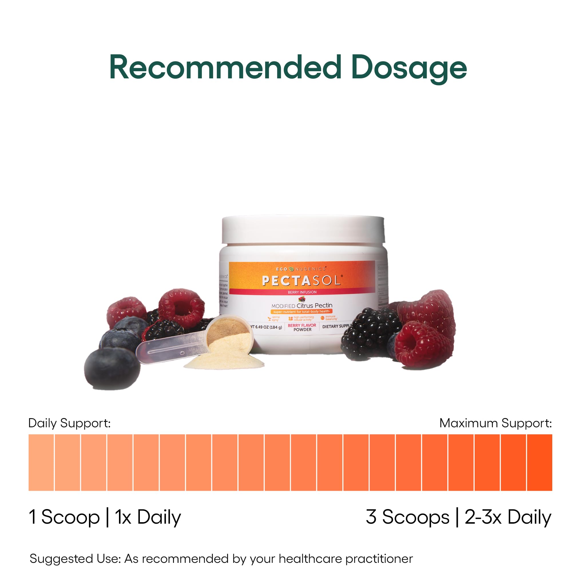 PectaSol Modified Citrus Pectin – 184g Berry Powder – Total-Body Health Supplement to Support the Heart, Immune System, Inflammation Response & Healthy Aging + Maintain Healthy Galectin-3 Levels EcoNugenics uk supplements