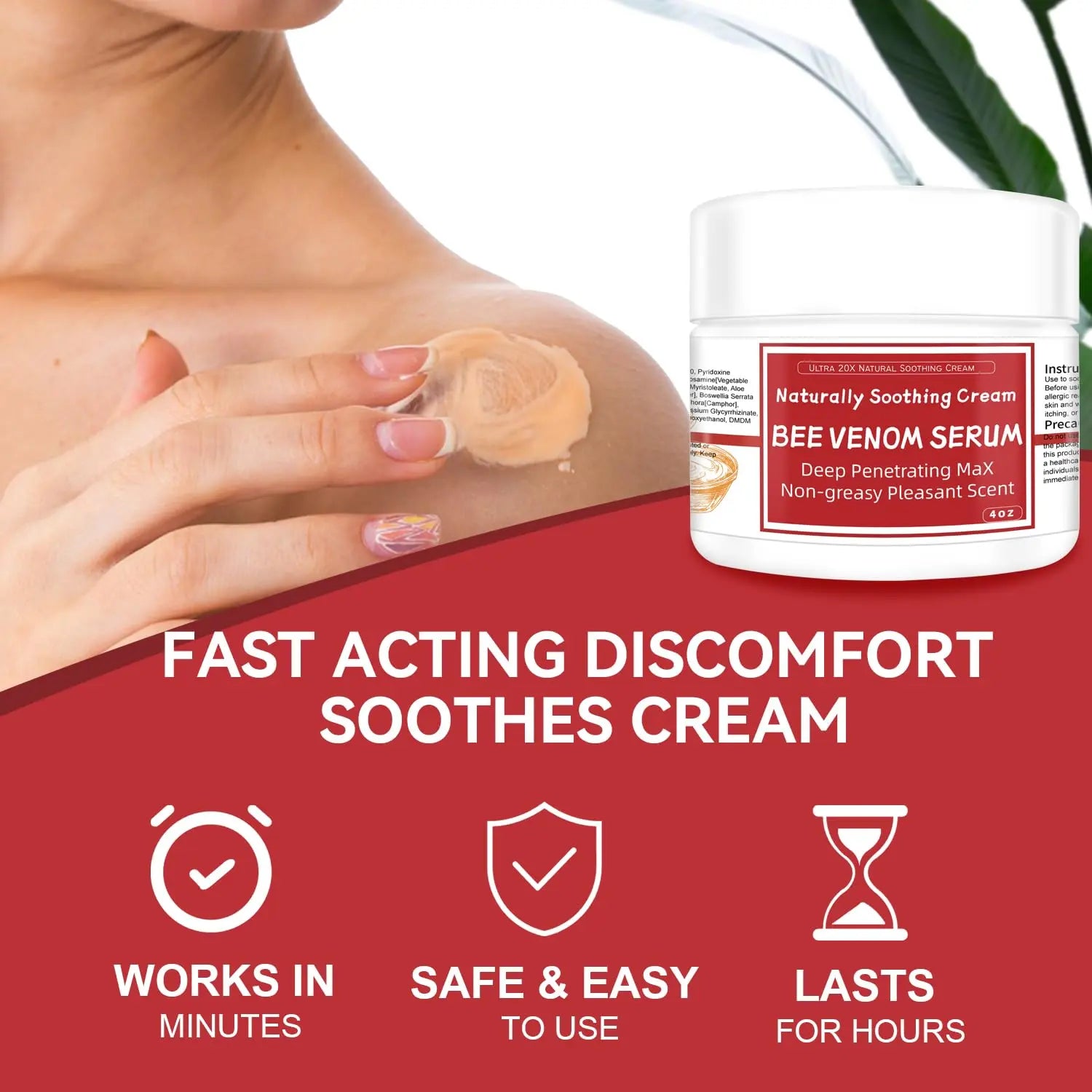 AEROMAXX Bee Venom Muscle & Joint Cream, 10X Ultra Strength Care Ointment, Natural Organic Formula, for Shoulder, Back, Neck, Hands, Knuckles, Elbows, Feet, Leg, Knees, Ankle, Adults, Seniors AEROMAXX uk supplements