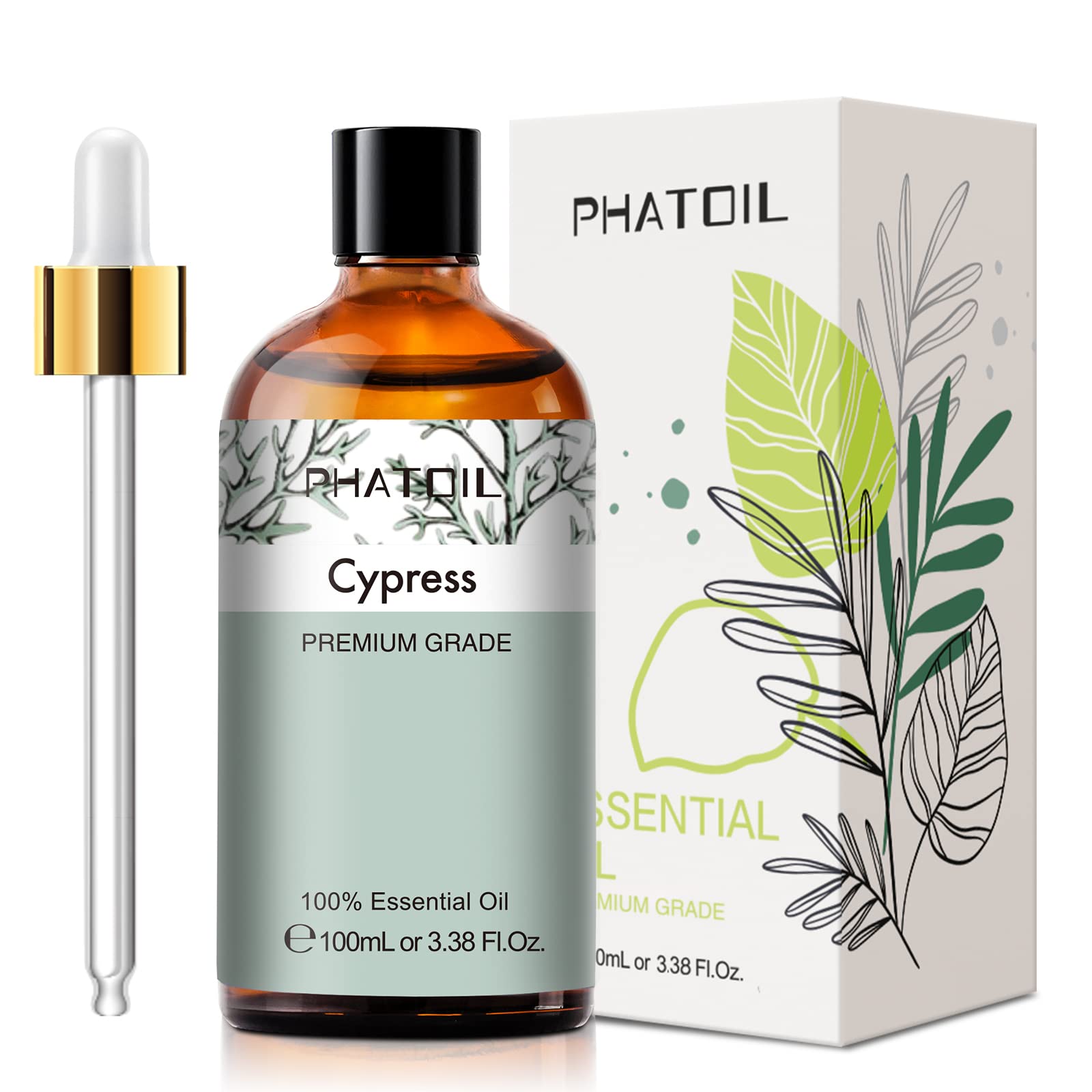 Cypress 3.38fl.oz Essential Oil, PHATOIL Aromatherapy Essential Oils for Diffuser, Humidifier PHATOIL uk supplements