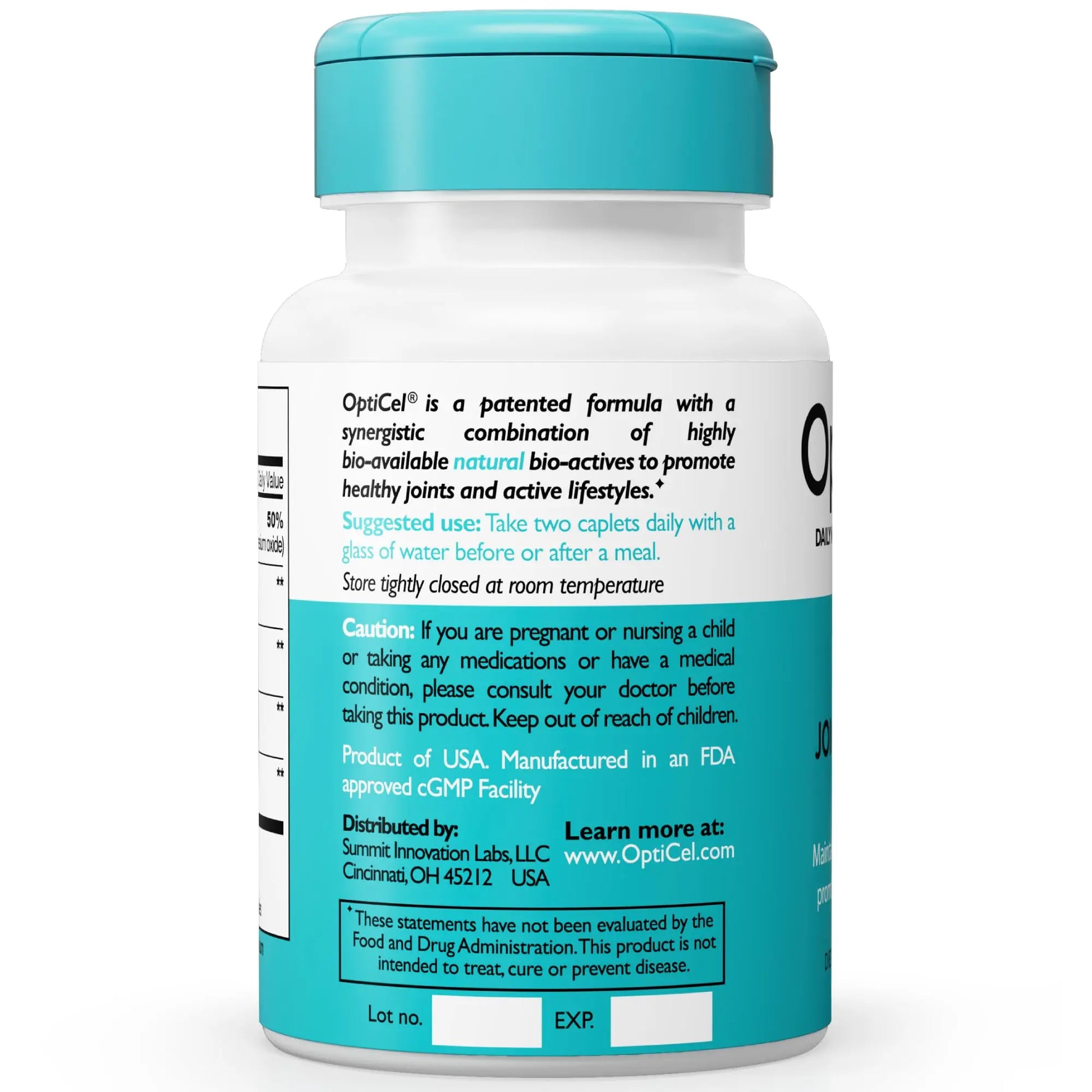 OptiCel Joint Health - Joint Support Supplement, Promotes Easy Movement, Joint Pain Supplement, Supports Muscle Health & Mobility, All Natural, Plant-Based & Non-GMO, 60 Capsules OptiCel uk supplements