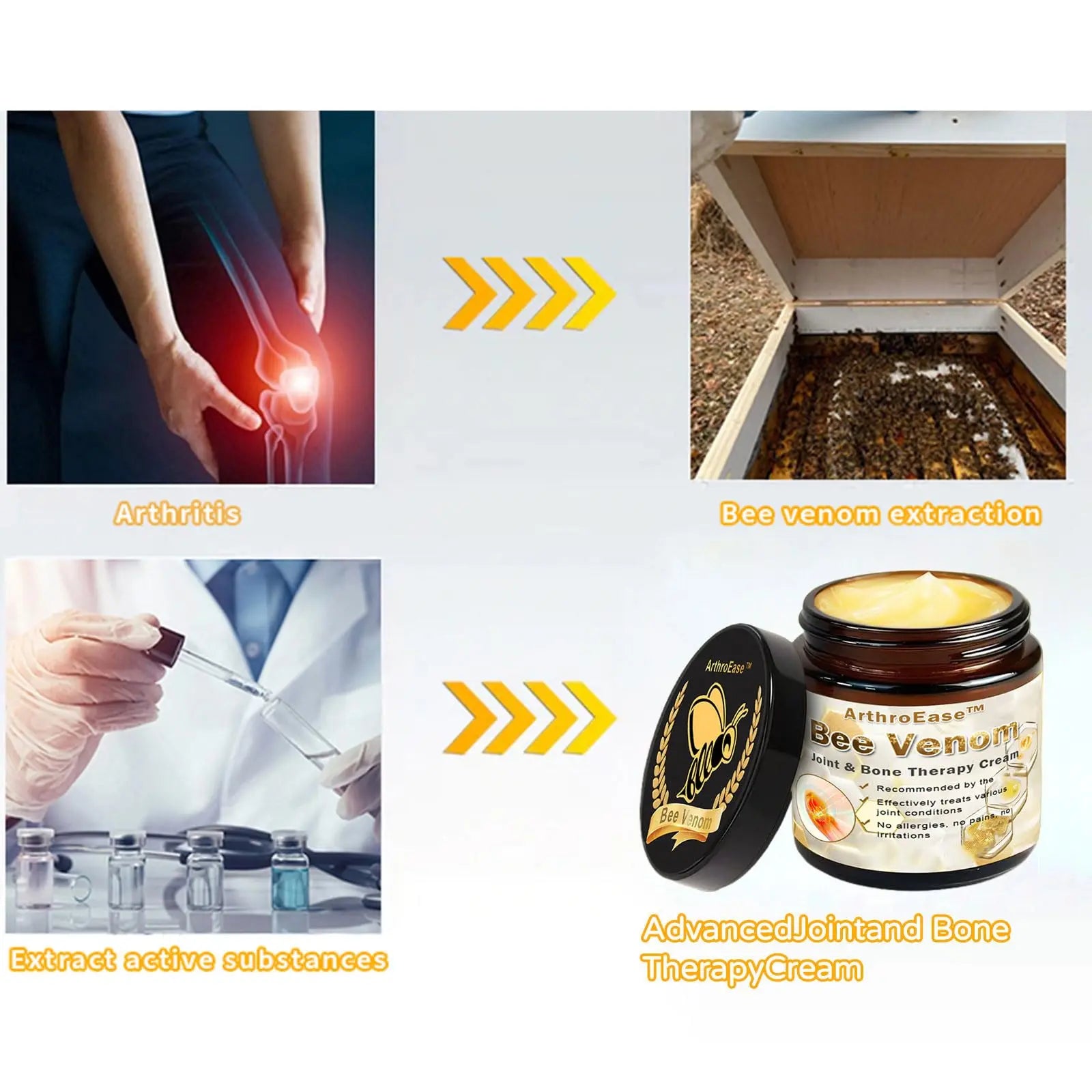ArthroEase Bee Venom Joint and Bone Cream,ArthroEase Bee Venom Cream,Bee Venom Joint Gel,Effectively Relieve Joint discomfort (2) ADFIRE uk supplements