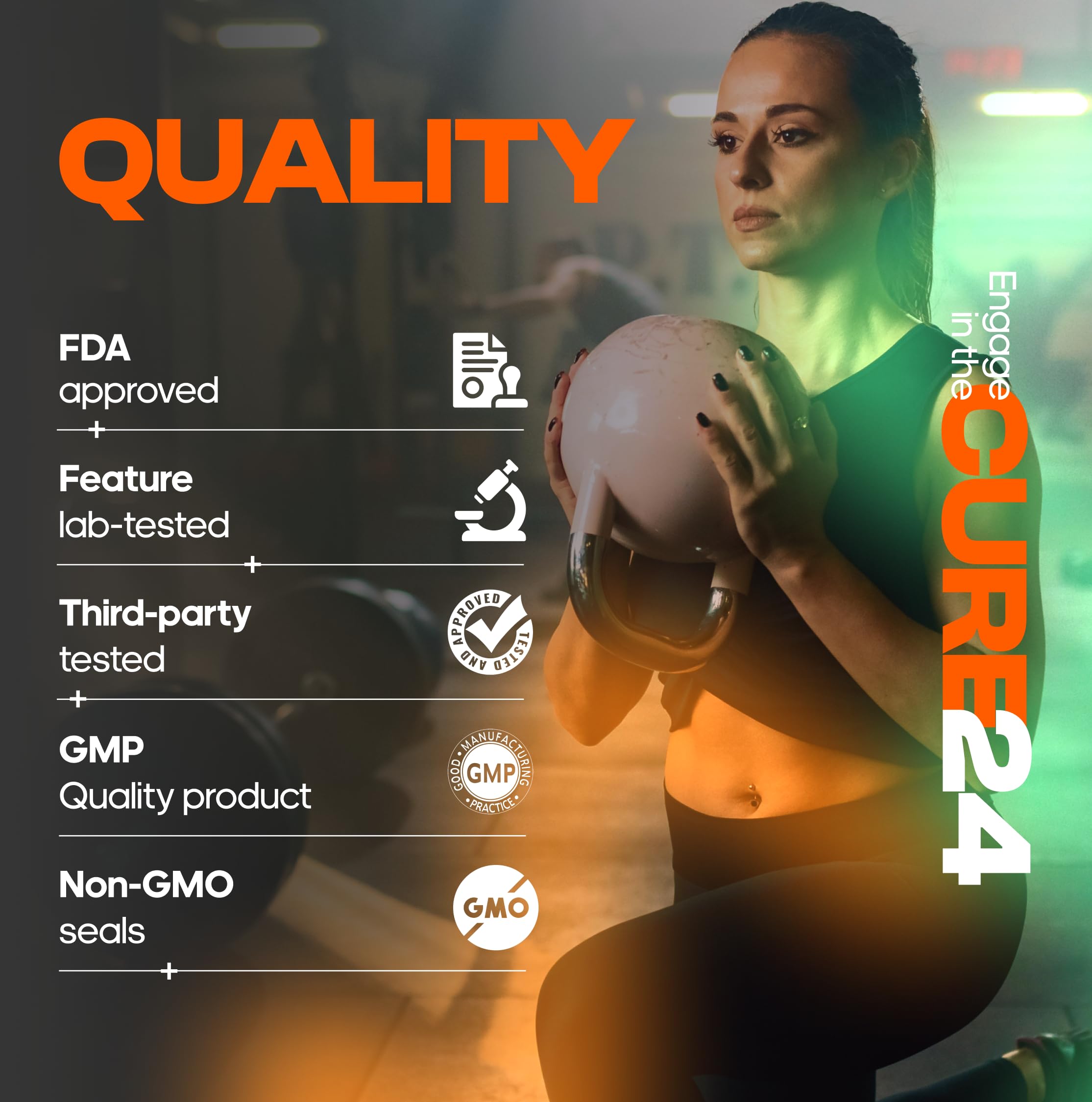 Cure24 Bovine X3 Colostrum Supplement Powder for Humans, 100% Pure Whole Natural Grass Fed Superfood, High IgG, Plus Probiotic & Prebiotic, Natural Peach-Mango Flavor, Made in USA Cure24 uk supplements