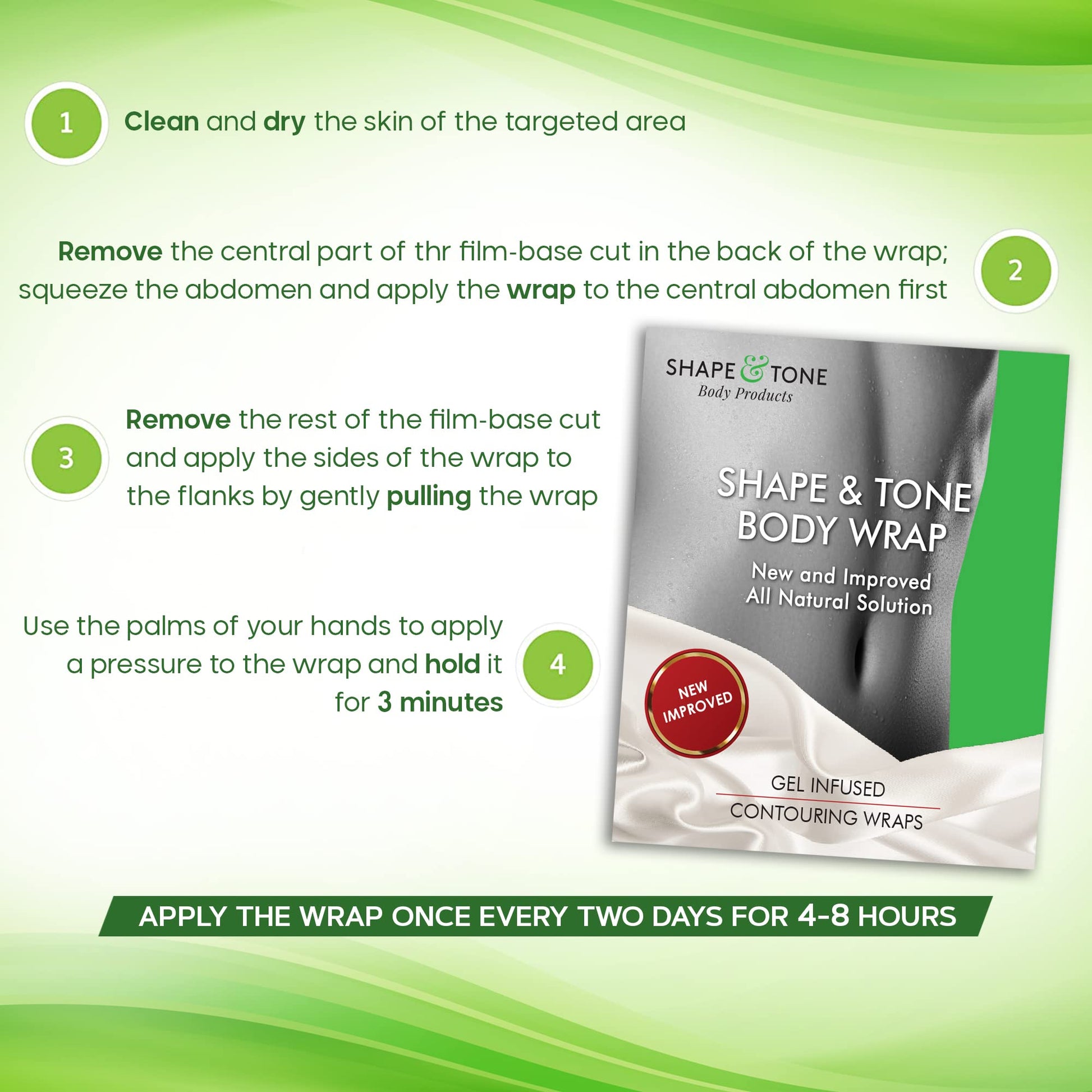 Moisturizing Body Wrap - New and Improved All Natural Body Applicator (5 WRAPS) Shape and Tone Body Products uk supplements
