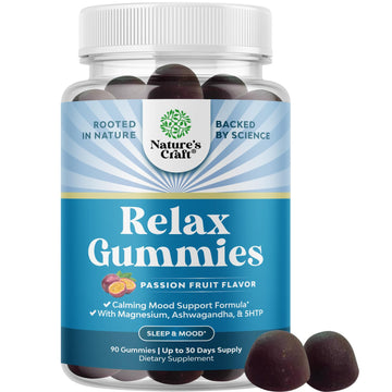 Pure Calm and Relaxing Magnesium Supplement - Magnesium for Stress Support & Rest Ease for Adults - High Absorption Mg Citrate Gummies with L Theanine & Ashwagandha for Muscle Cramps - 90 Count Natures Craft uk supplements