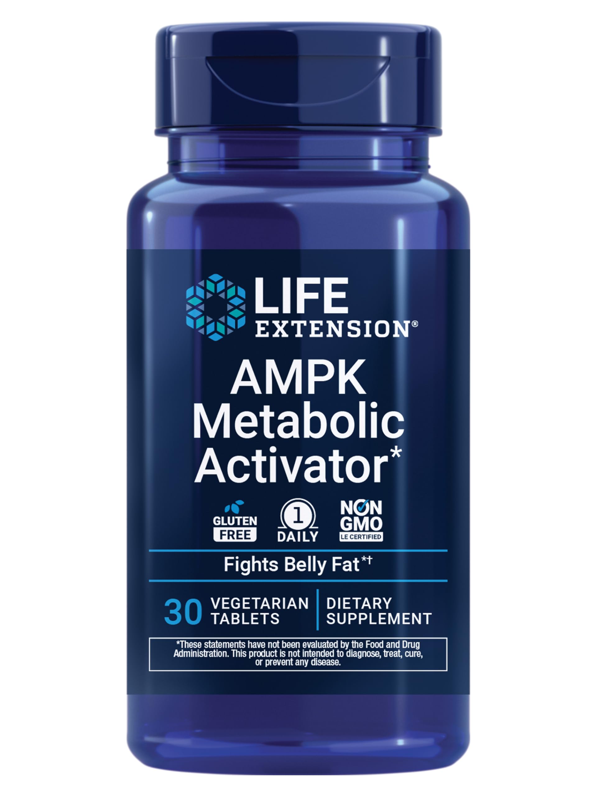 Life Extension AMPK Metabolic Activator*, Hesperidin, G. pentaphyllum, Fight unwanted Belly Fat, Target Overall Fat, Gluten-Free, Vegetarian, 1-Daily, Non-GMO, 30 Tablets Life Extension uk supplements