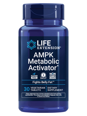 Life Extension AMPK Metabolic Activator*, Hesperidin, G. pentaphyllum, Fight unwanted Belly Fat, Target Overall Fat, Gluten-Free, Vegetarian, 1-Daily, Non-GMO, 30 Tablets Life Extension uk supplements