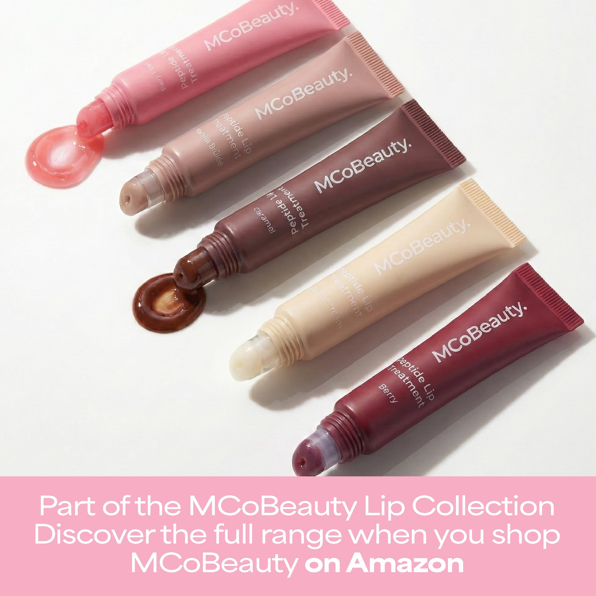 MCoBeauty Peptide Lip Treatment Caramel - Nude Brown Tinted Lip Balm Plumper Gloss for Women - Hydrating Lip Oil with Shea Butter, Peptides for Soft Plump Lips - Vegan Cruelty Free Lip Care MCoBeauty uk supplements