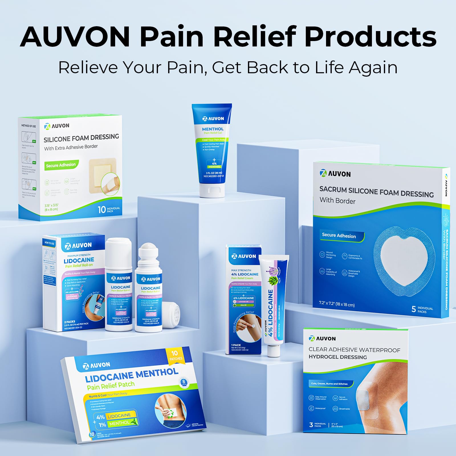 AUVON Menthol Pain Relief Gel for Chronic Joint & Back Pain, Arthritis Pain Reliever for Muscle Pain Relief, Fast-Acting Menthol Cooling Gel Soothes Knee, Hip, Shoulder, Neck Pain, 3 FL OZ Per Pack AUVON uk supplements