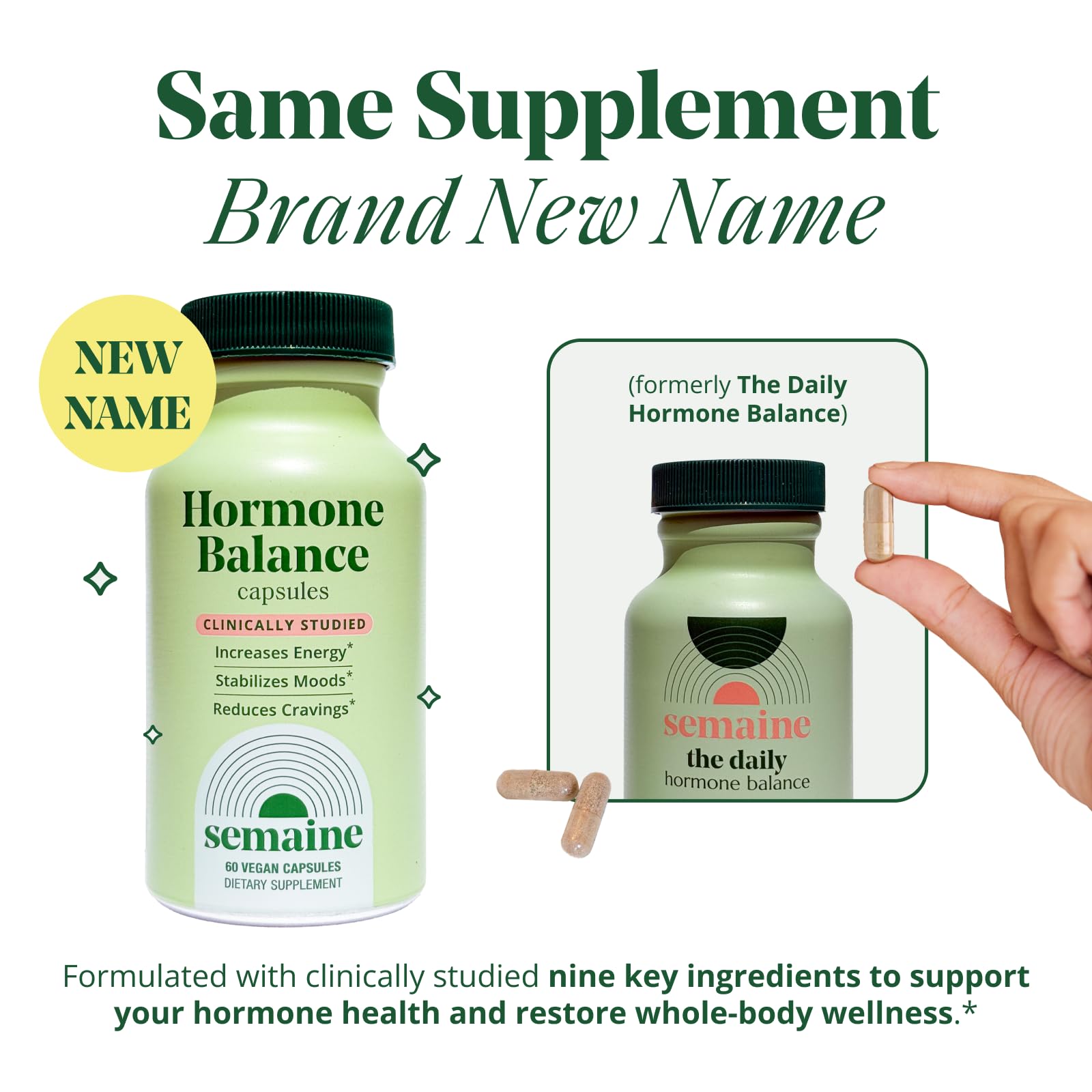 Semaine Hormone Balance – Clearer Skin, Enhanced Moods, Deeper Sleep & Happier Hormones. Hormone-Free, Vegan Capsule, Multi-Symptom Support (60 ct) Semaine uk supplements
