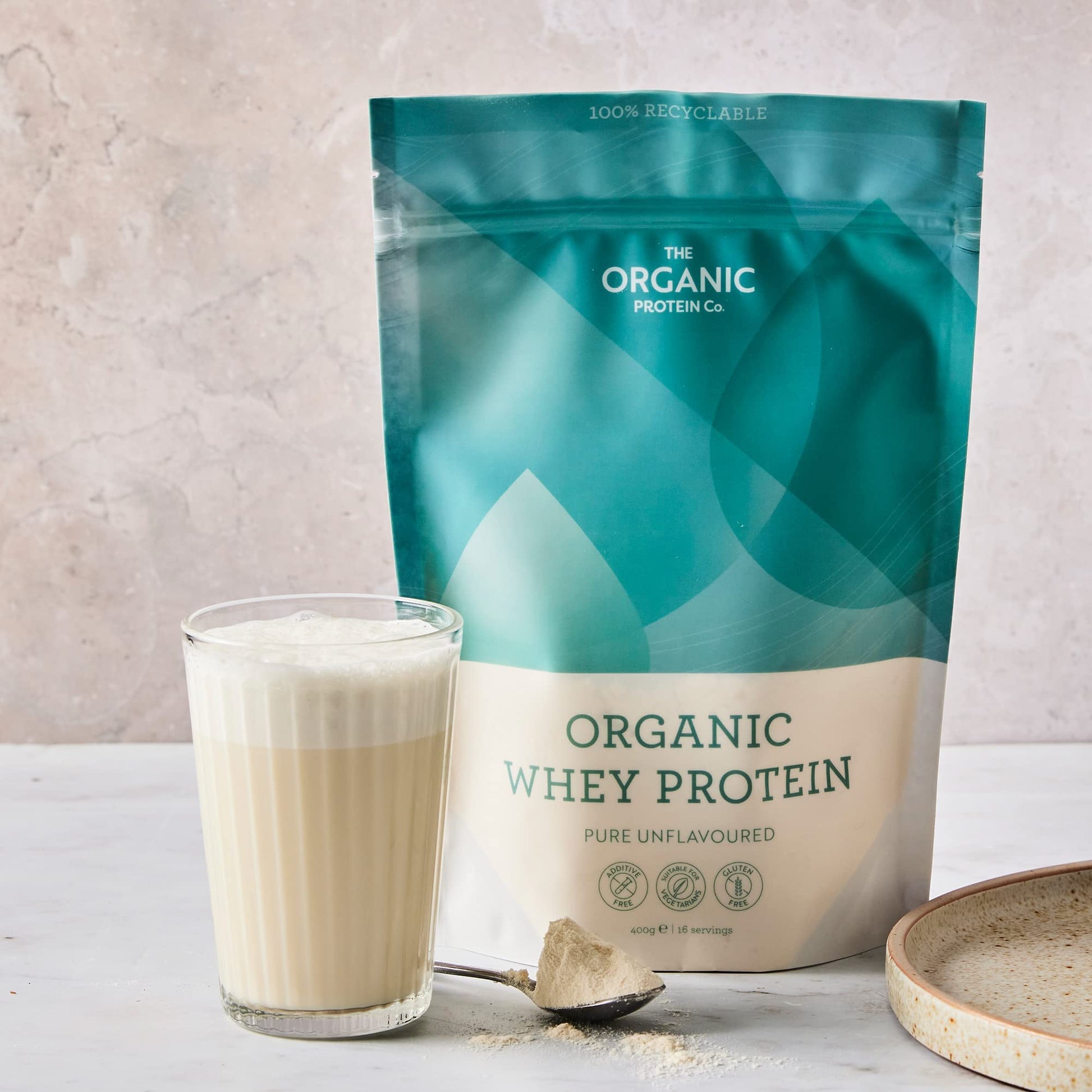 The Organic Protein Co. - Pure Unflavoured Organic Whey Protein Powder | SOYA & Gluten Free w The Organic Protein Company uk supplements