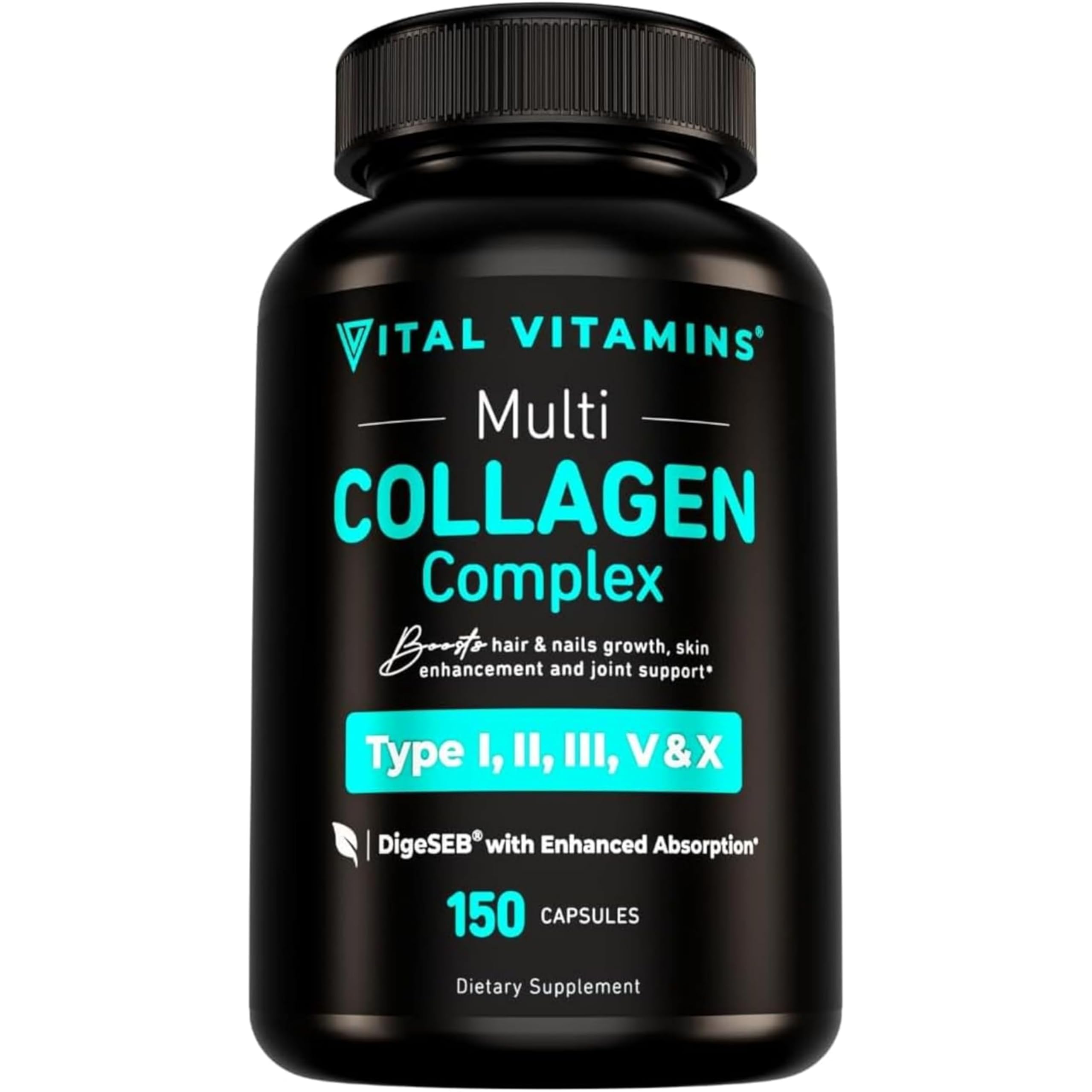 Vital Vitamins Multi Collagen Capsules - Type I, II, III, V, X - Grass-Fed, Collagen Peptides Supplements, Non-GMO - for Men & Women - 150 Count Vital Vitamins uk supplements