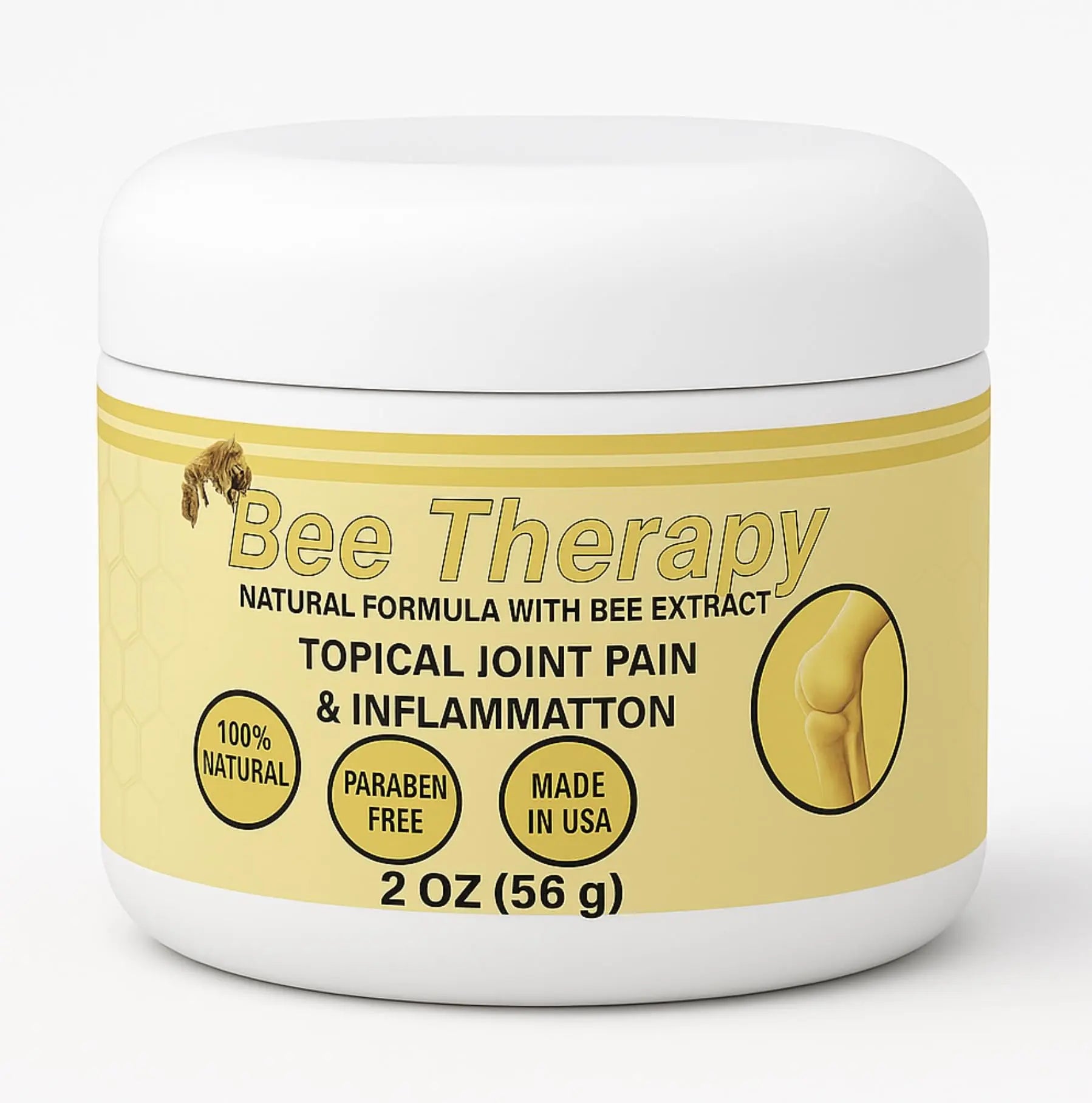 Bee Therapy Cream | Natural Formula with Bee Extract | Topical Use for Joints, Knees, Back & Muscles | 2 oz (56 g) | Paraben Free | Non-Greasy | Lightweight | Made in USA Generic uk supplements