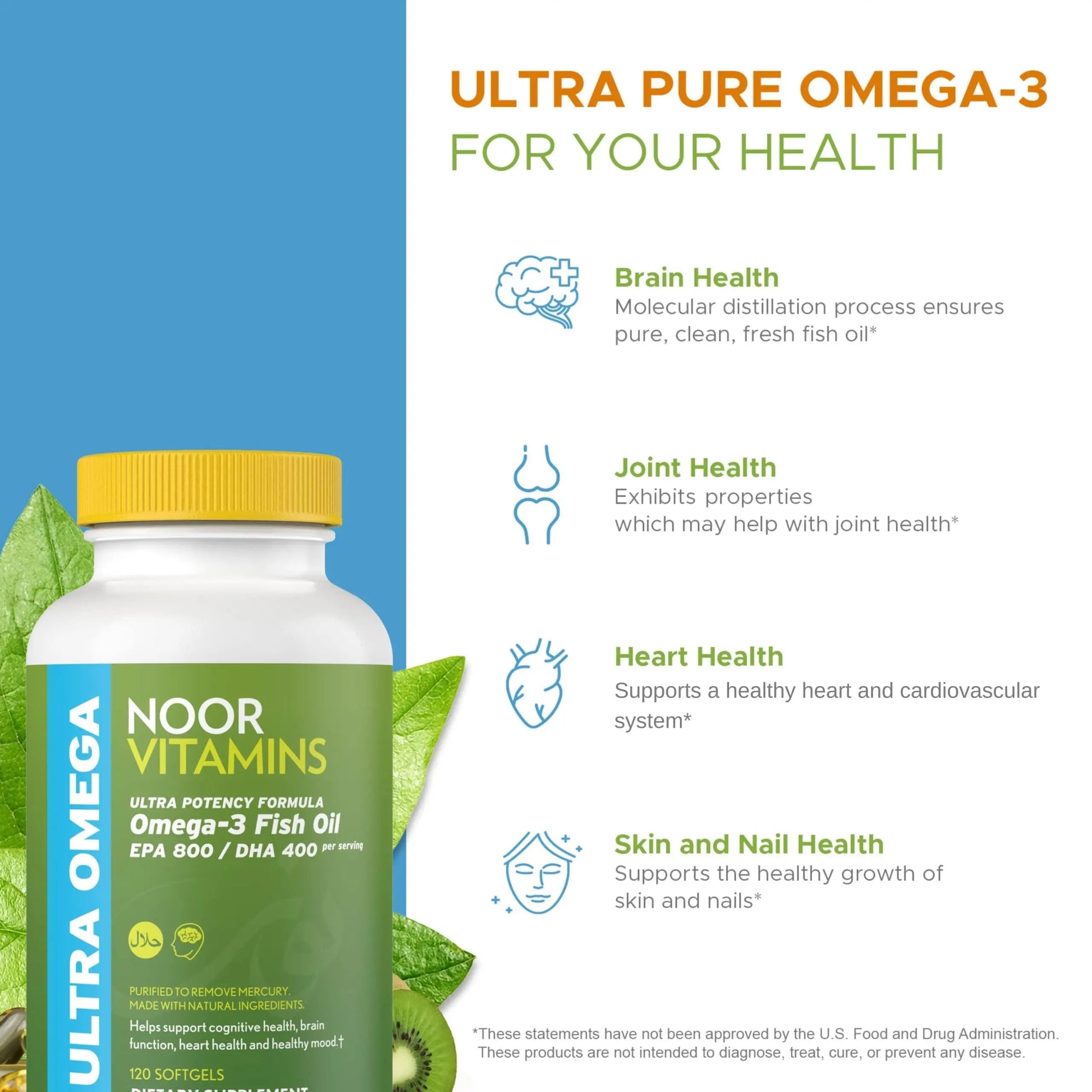 Noor Vitamins Women's Multivitamin and Omega Fish Oil Supplement Bundle Noor Vitamins uk supplements