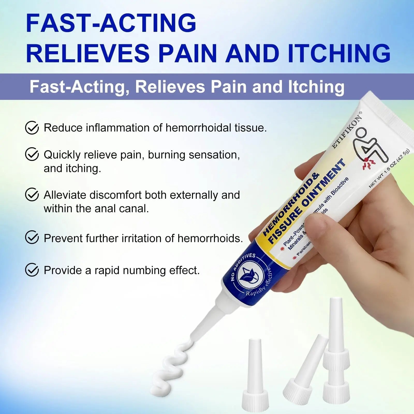 ETIFIKON Hemorrhoid & Fissure Ointment with 4% Lidocaine & Phenylephrine HCI – 42.5g Comforting Care Cream for Internal & External Areas – Helps Soothe Irritation & Support Daily Comfort (1 Pack) ETIFIKON uk supplements