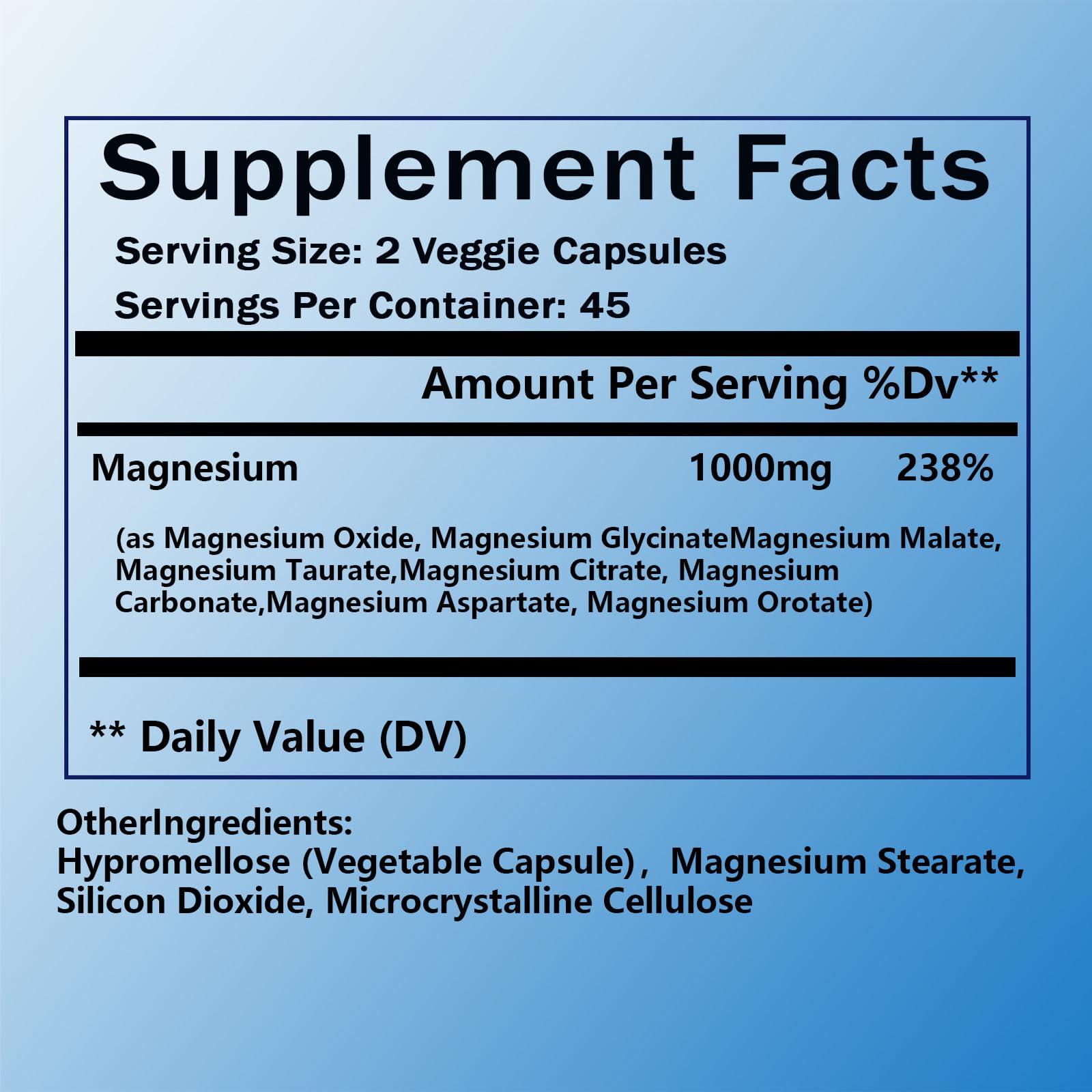 Magnesium Complex Supplement - 8 Elemental Magnesium 1000mg - Glycinate, Citrate, Malate, Taurate Chelated | Easy Absorption, Energy Support | Vegan Non-GMO, 90 Capsules (1pc) KFUKFU uk supplements