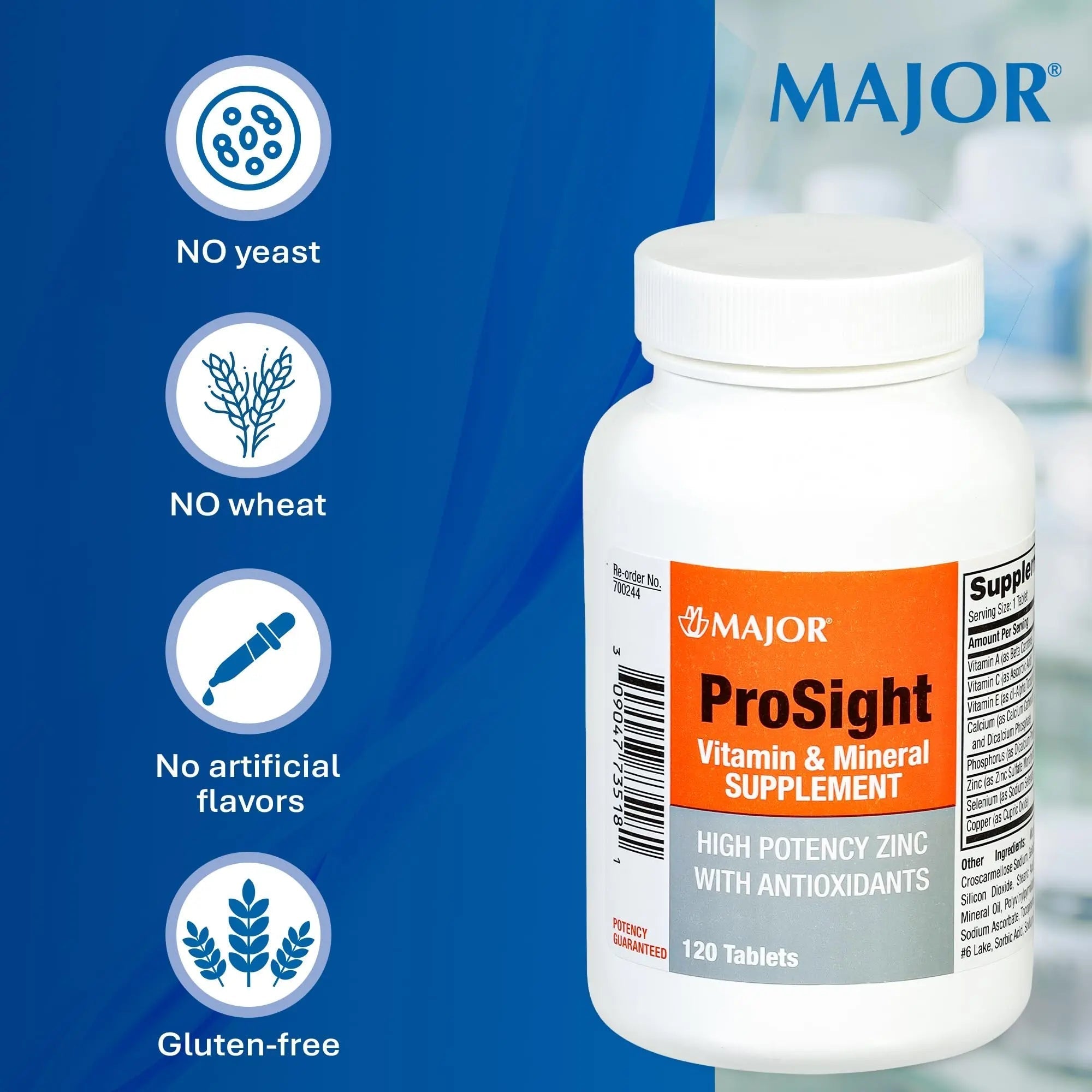 MAJOR ProSight Vitamin and Mineral Supplement - Daily Multivitamin for Women and Men with High Potency Zinc MAJOR uk supplements
