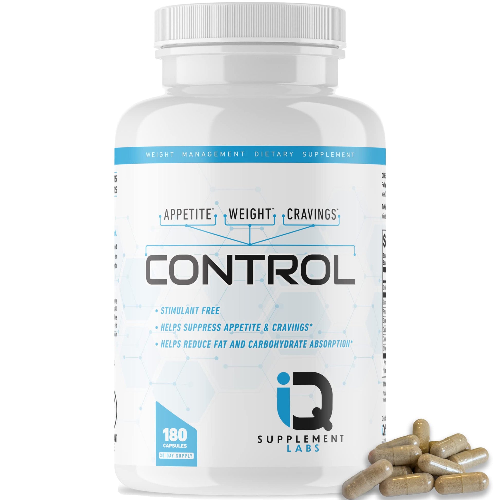 Control-Appetite Suppressant for Weight Loss | Hunger Suppression, Fat & Carb Blocker iQ Supplement Labs uk supplements