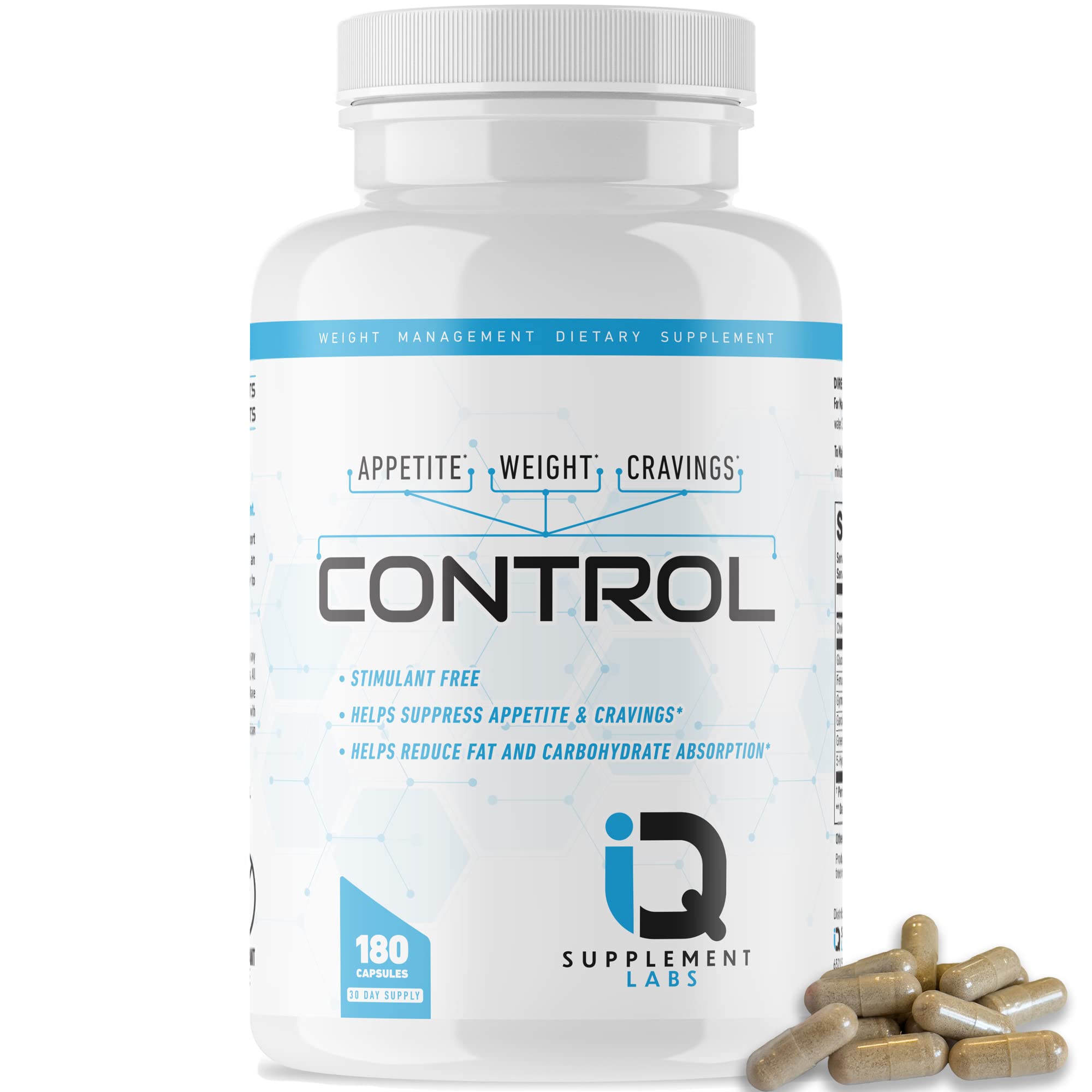 Control-Appetite Suppressant for Weight Loss | Hunger Suppression, Fat & Carb Blocker iQ Supplement Labs uk supplements