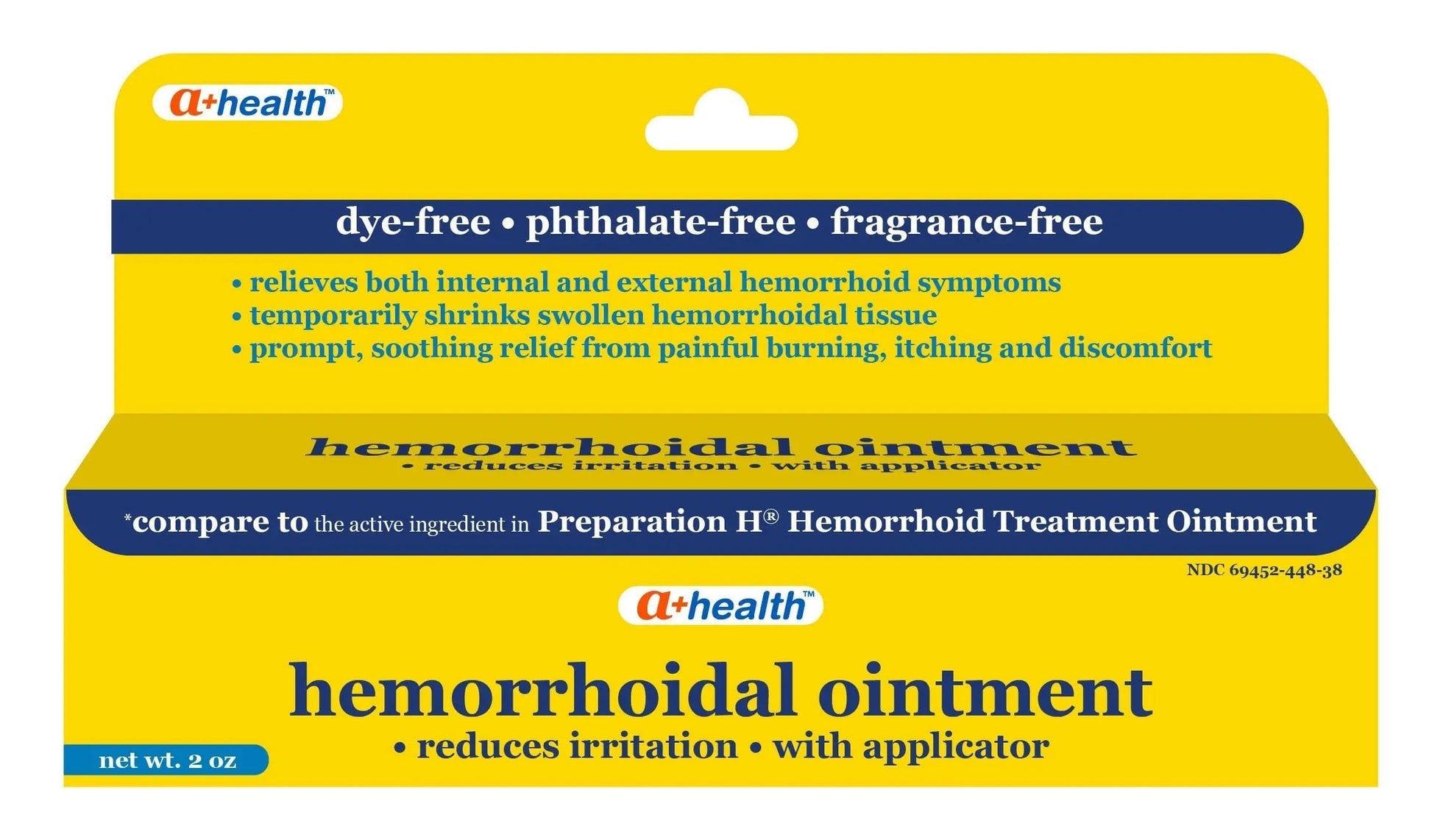 A+Health Hemorrhoid Treatment, Hemorrhoidal Ointment Relieves Symptoms of Burning, Itching, Discomfort, 2 Ounce Tube with Applicator, Reduces Irritation and Pain Relief A+Health uk supplements