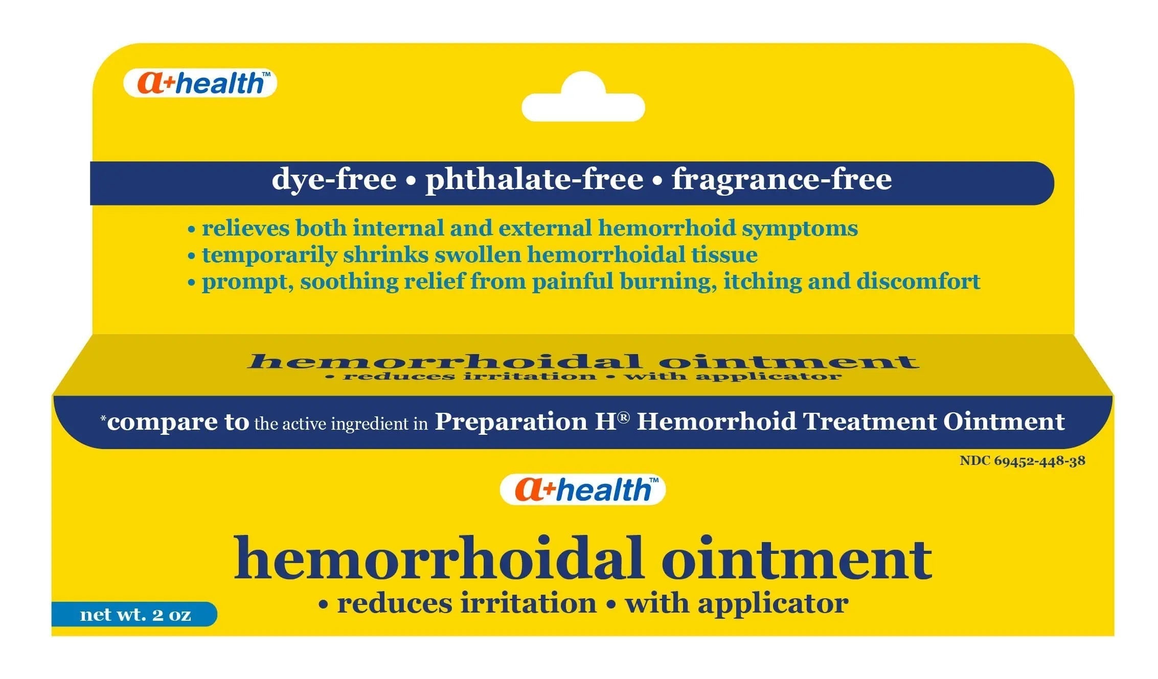 A+Health Hemorrhoid Treatment, Hemorrhoidal Ointment Relieves Symptoms of Burning, Itching, Discomfort, 2 Ounce Tube with Applicator, Reduces Irritation and Pain Relief A+Health uk supplements