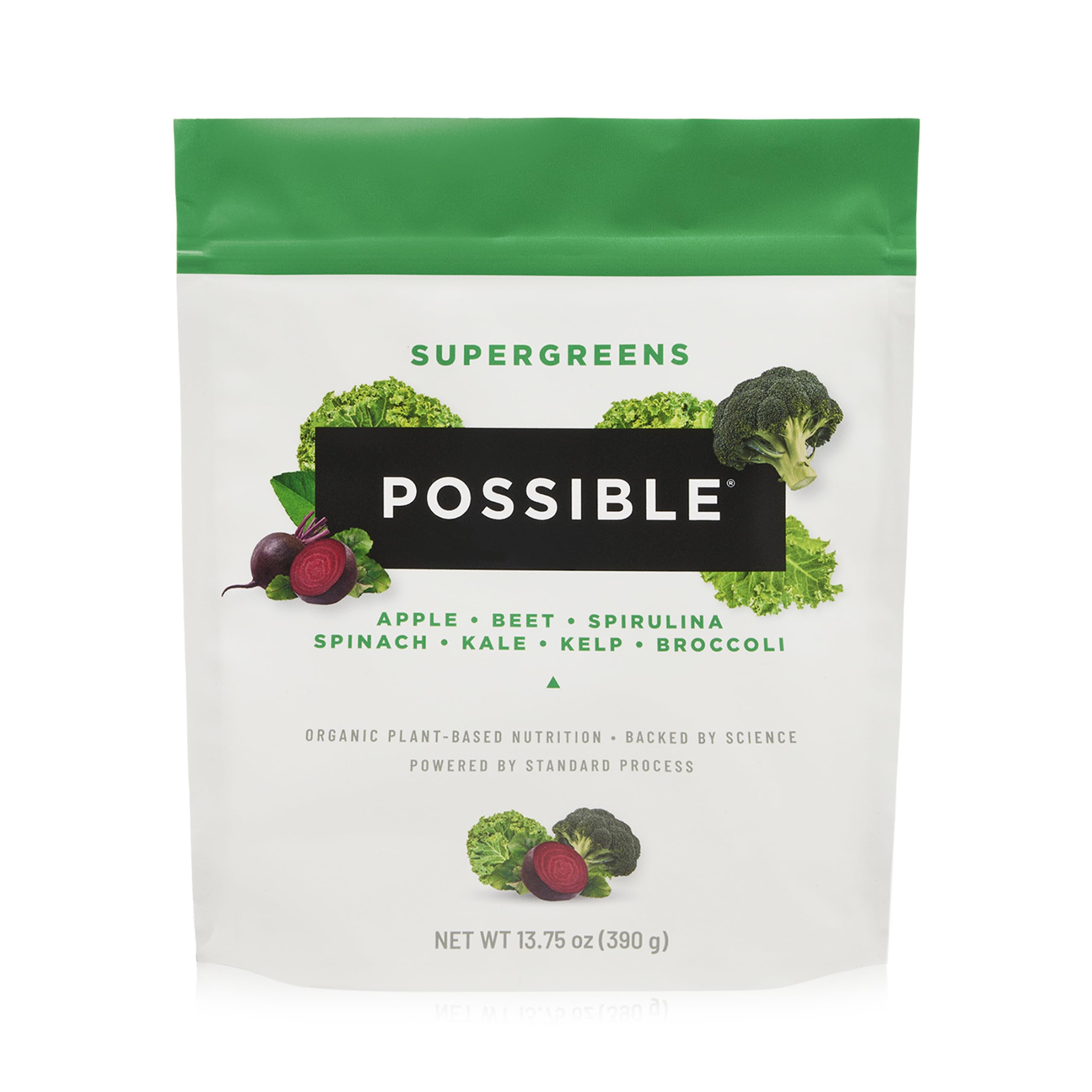 Possible SuperGreens - Potent Superfoods Blend - Plant-Based Antioxidant Support - Greens Powder Supplement & Drink Mix - Non-GMO, Vegan & Gluten-Free - SuperGreens (30 Servings) Possible uk supplements
