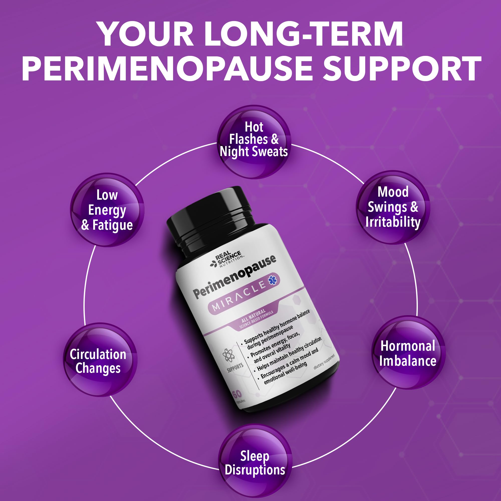 Real Science Perimenopause Supplements for Women for Hormone Balance & Energy Support – Nitric Oxide Formula with Vinitrox, GABA & Essential Vitamins for Hot Flashes, Mood & Energy – 60 Caps Real Science Nutrition uk supplements