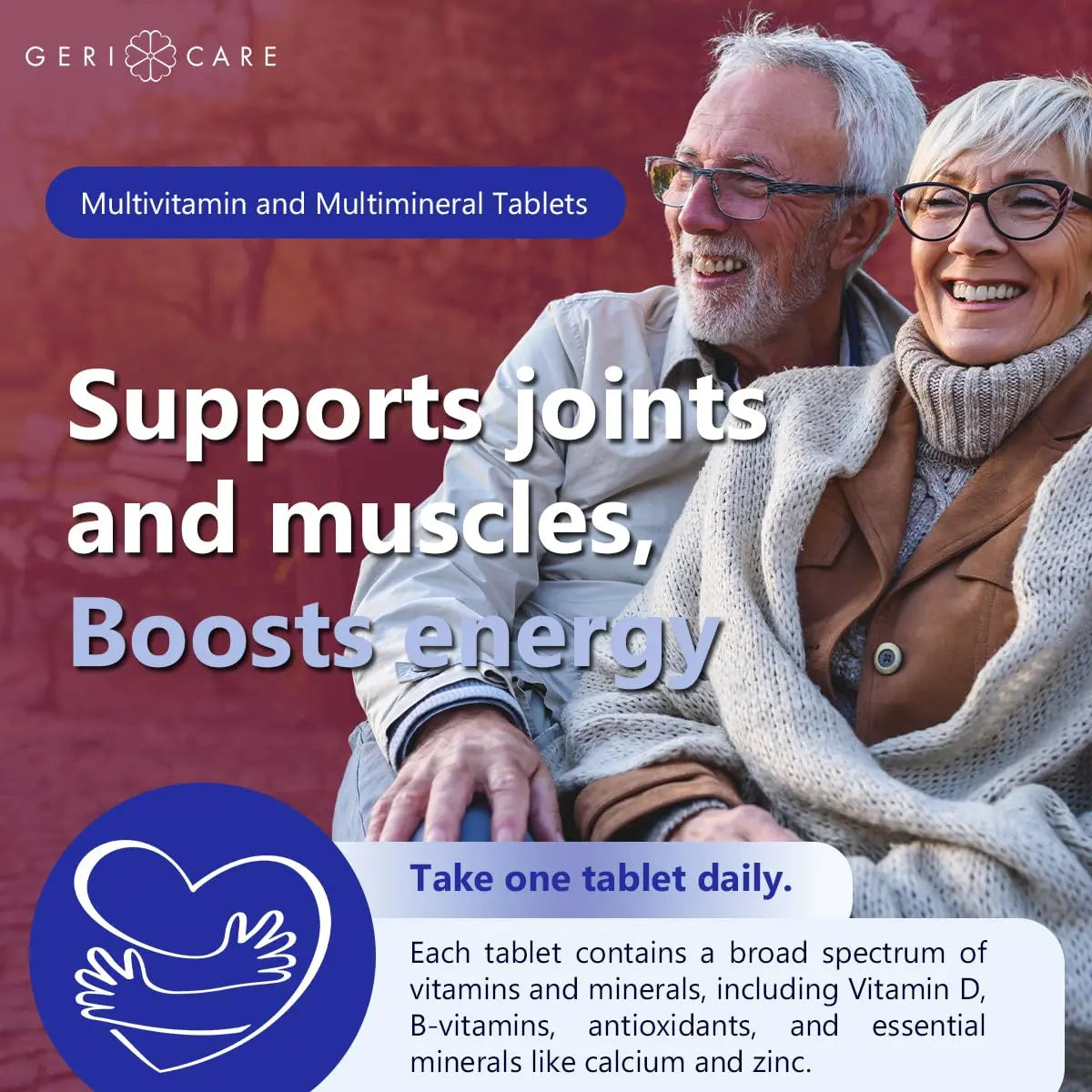 GeriCare Senior Tab 50+ Multivitamin and Minerals Tablets - Immune Support - Age-Defying Nutrition, 100 Count (Pack of 2) GeriCare uk supplements