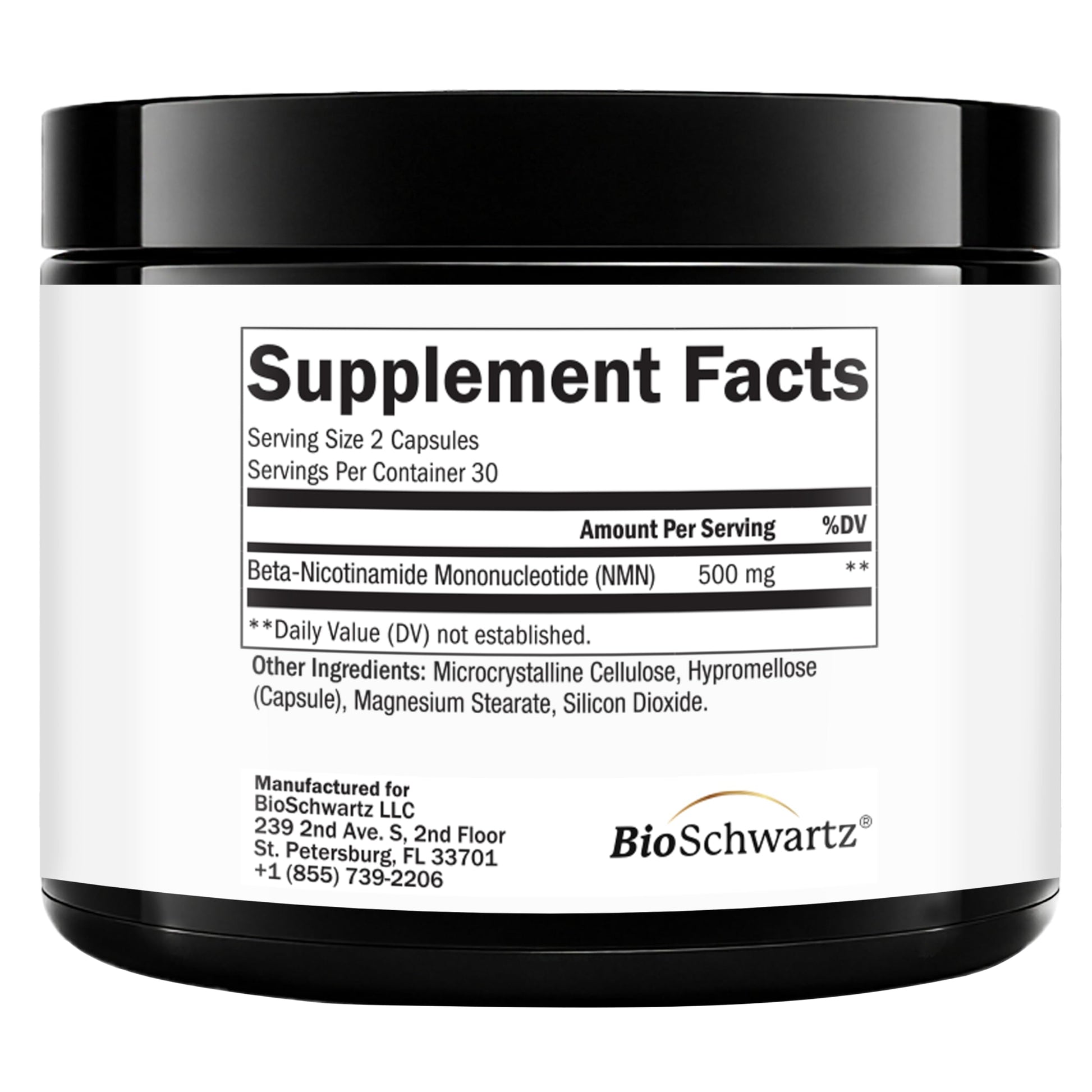 BioSchwartz NMN Supplement - 500mg Nicotinamide Mononucleotide - 30 Servings, 60 Capsules - Made in The USA with Premium Globally Sourced Ingredients, Third-Party Tested, Gluten-Free NMN Supplement BioSchwartz uk supplements