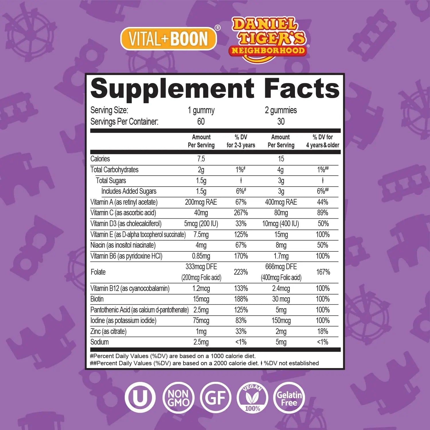 Daniel Tiger - Kids Multivitamin Gummies (60 Gummy Bottle) Toddler 2+ & Kids Vitamins - 12 Essential Vitamins & Minerals to Support Bone Health Avid uk supplements