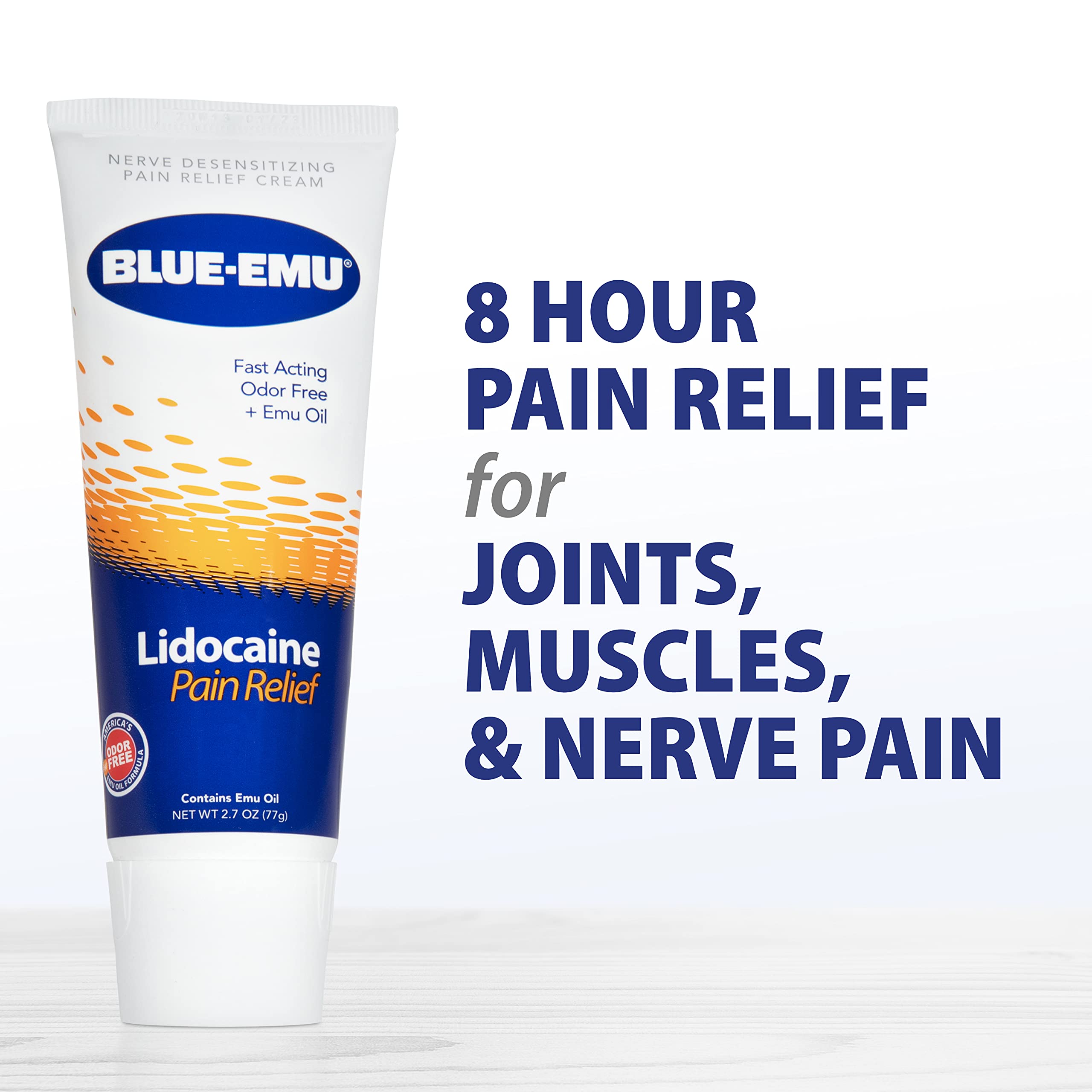 BLUE-EMU Lidocaine Pain Relief Cream for Fast, Numbing Relief, 2.7 Oz, 1 Pack BLUE-EMU uk supplements