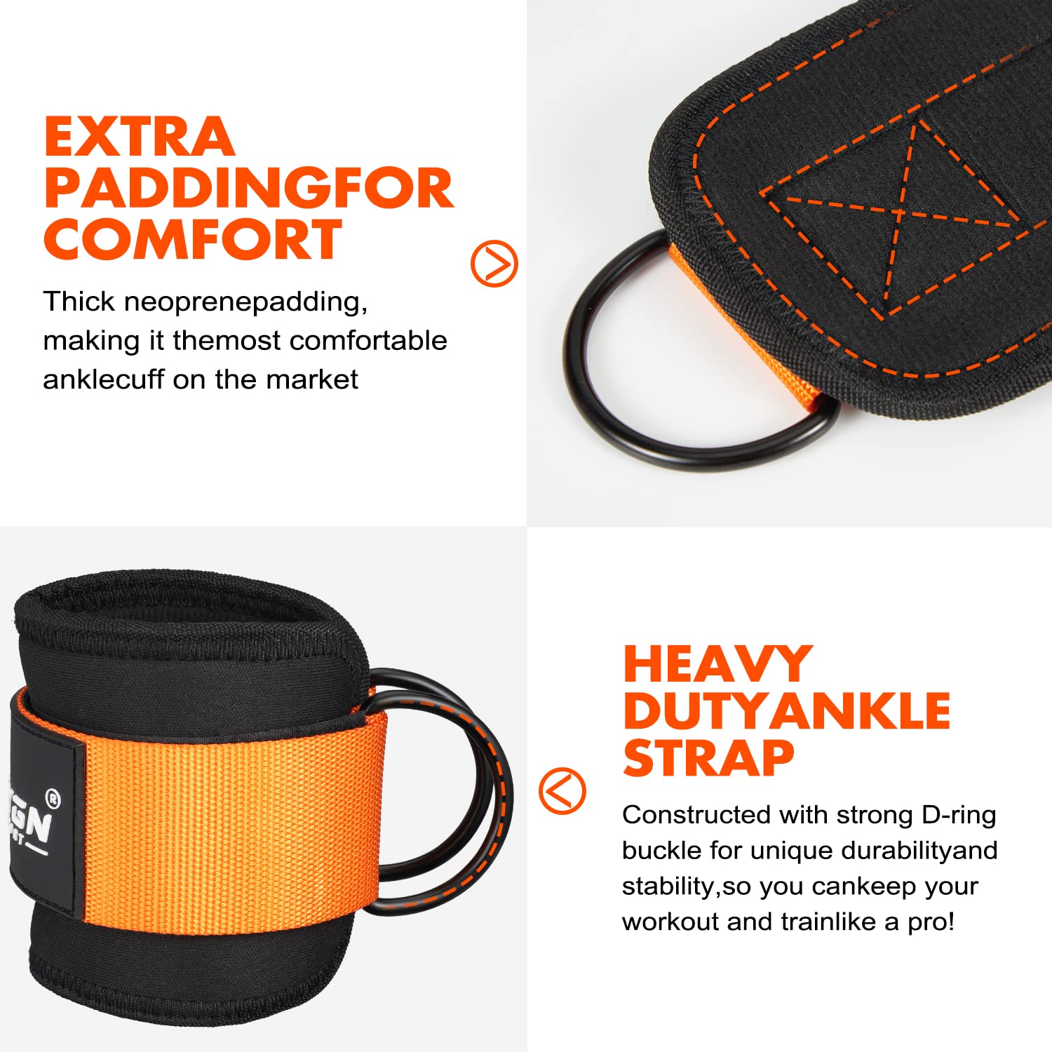 Ankle Resistance Bands with Cuffs for Leg and Glute Training - Exercise Equipment HPYGN uk supplements