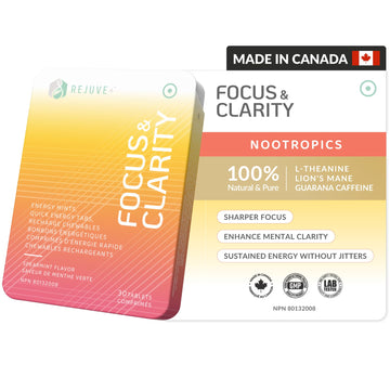 REJUVE+ Focus & Clarity Nootropic Supplement – Brian Boost | L-Theanine, Caffeine, Lion’s Mane, Magnesium, Vitamin B6 & B12 | Brain Support, Memory, Focus & Energy | Mint Flavor (30 Chewables) (1) REJUVE+ uk supplements