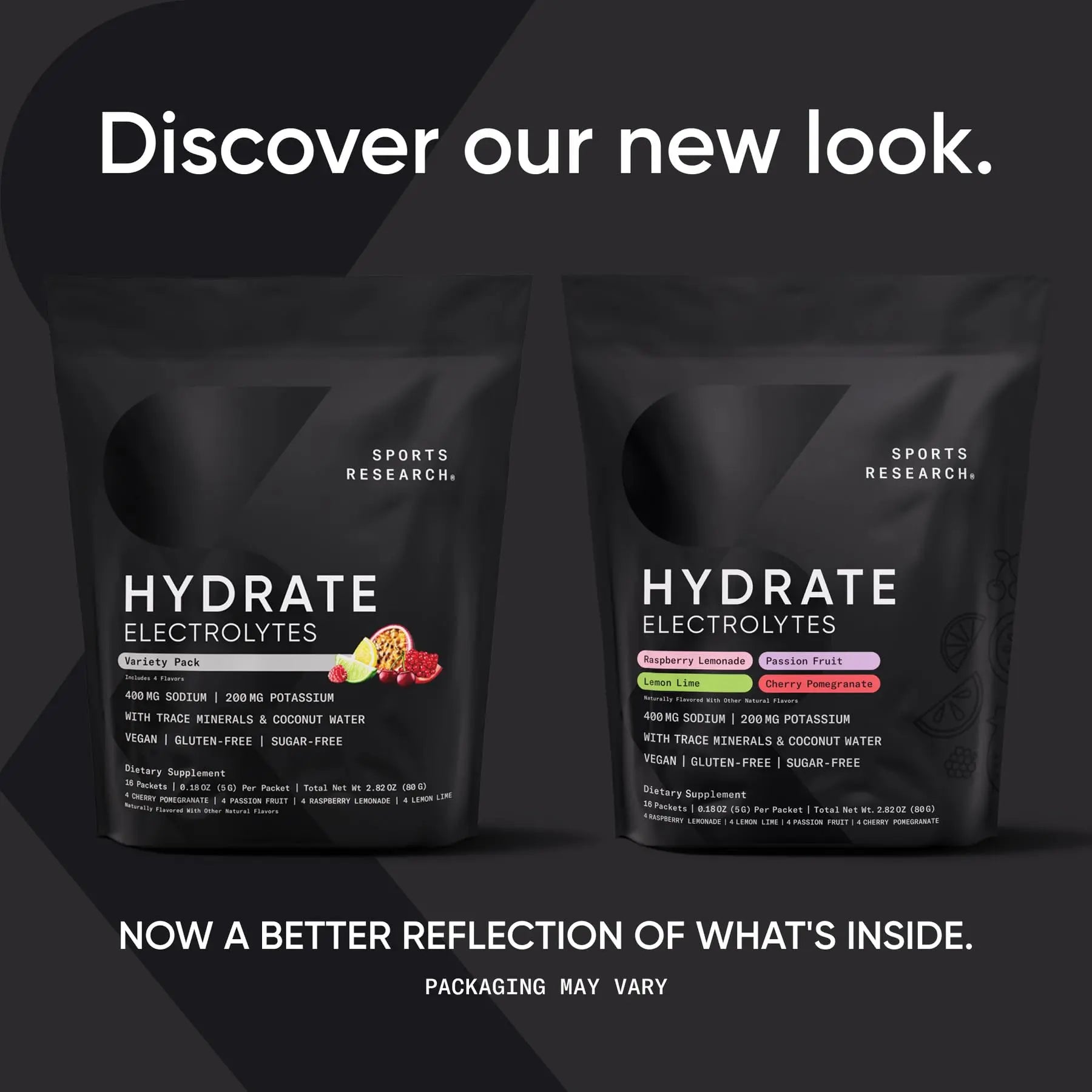 Sports Research® Hydrate Electrolytes Powder Packets - Sugar-Free & Naturally Flavored with Vitamins, Minerals, and Coconut Water - Supports Hydration - 16 Packets - Variety Pack Sports Research uk supplements