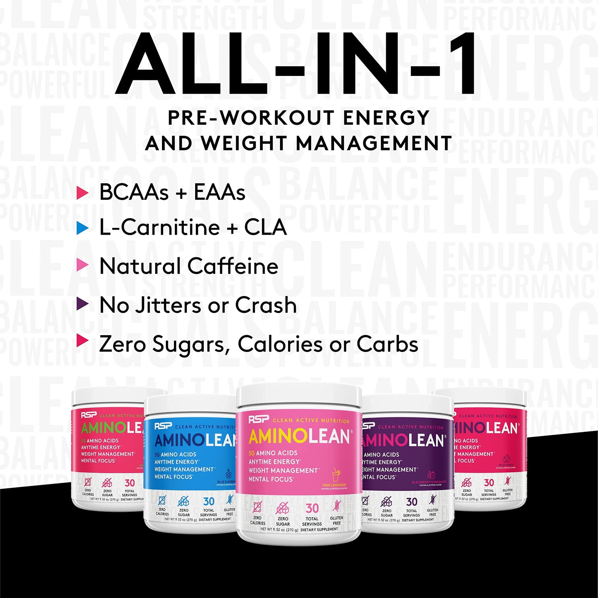 RSP NUTRITION AminoLean Pre Workout Energy (Watermelon 30 Servings) with AminoLean RSP NUTRITION uk supplements