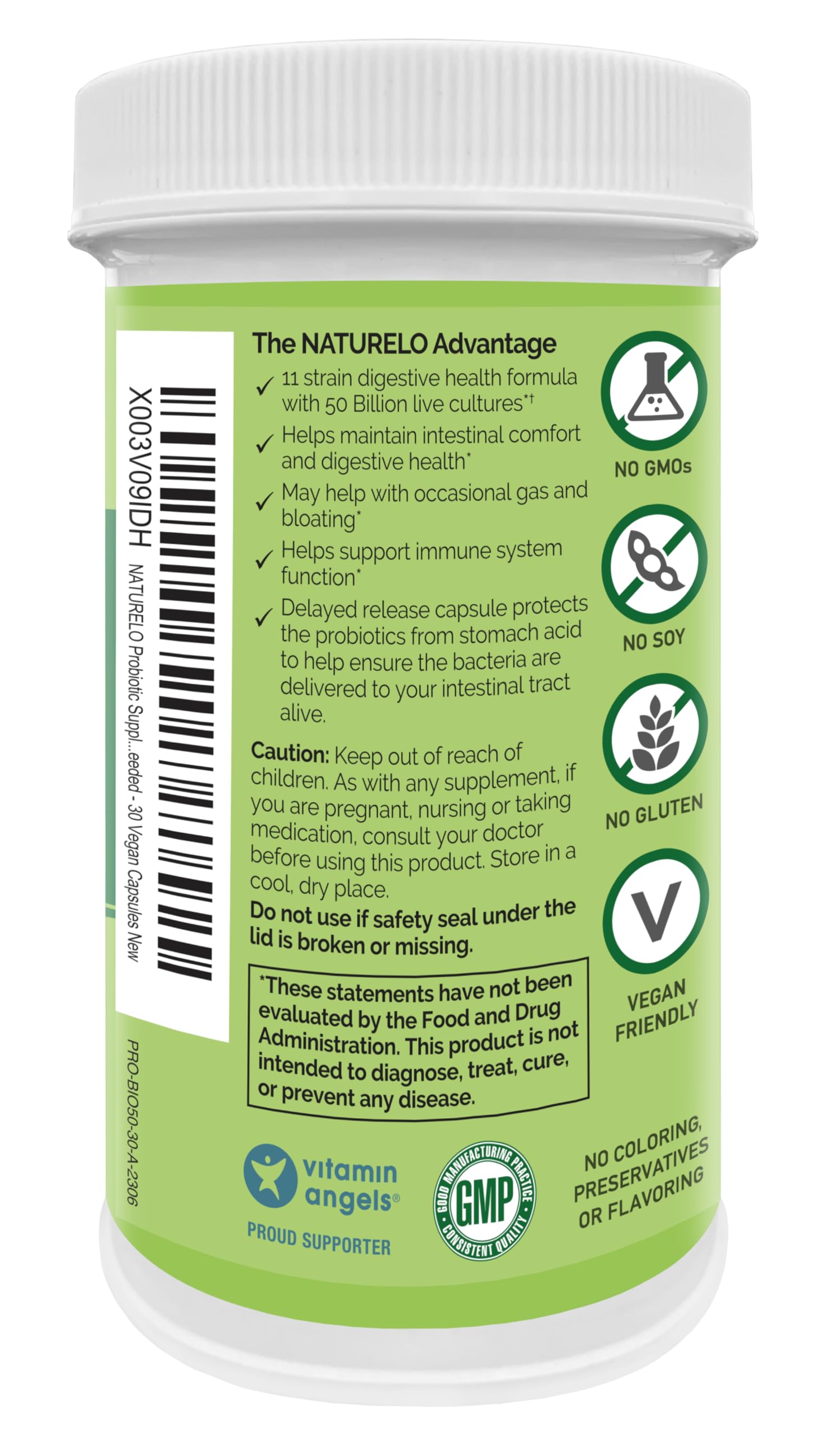 NATURELO Probiotic Supplement - 50 Billion CFU - 11 Strains - One Daily - Helps Support NATURELO uk supplements