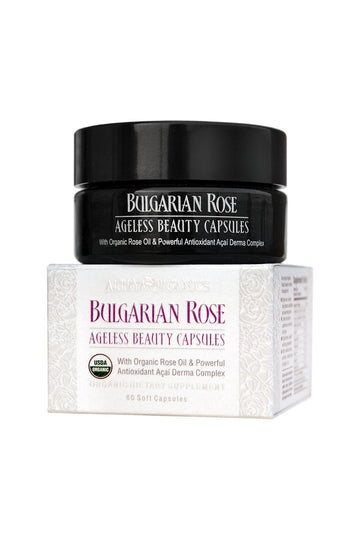 Alteya Organics Bulgarian Rose Ageless Beauty Capsules with Bulgarian Rose Oil and Antioxidant Acai Derma Complex - 30 Servings Alteya Organics uk supplements