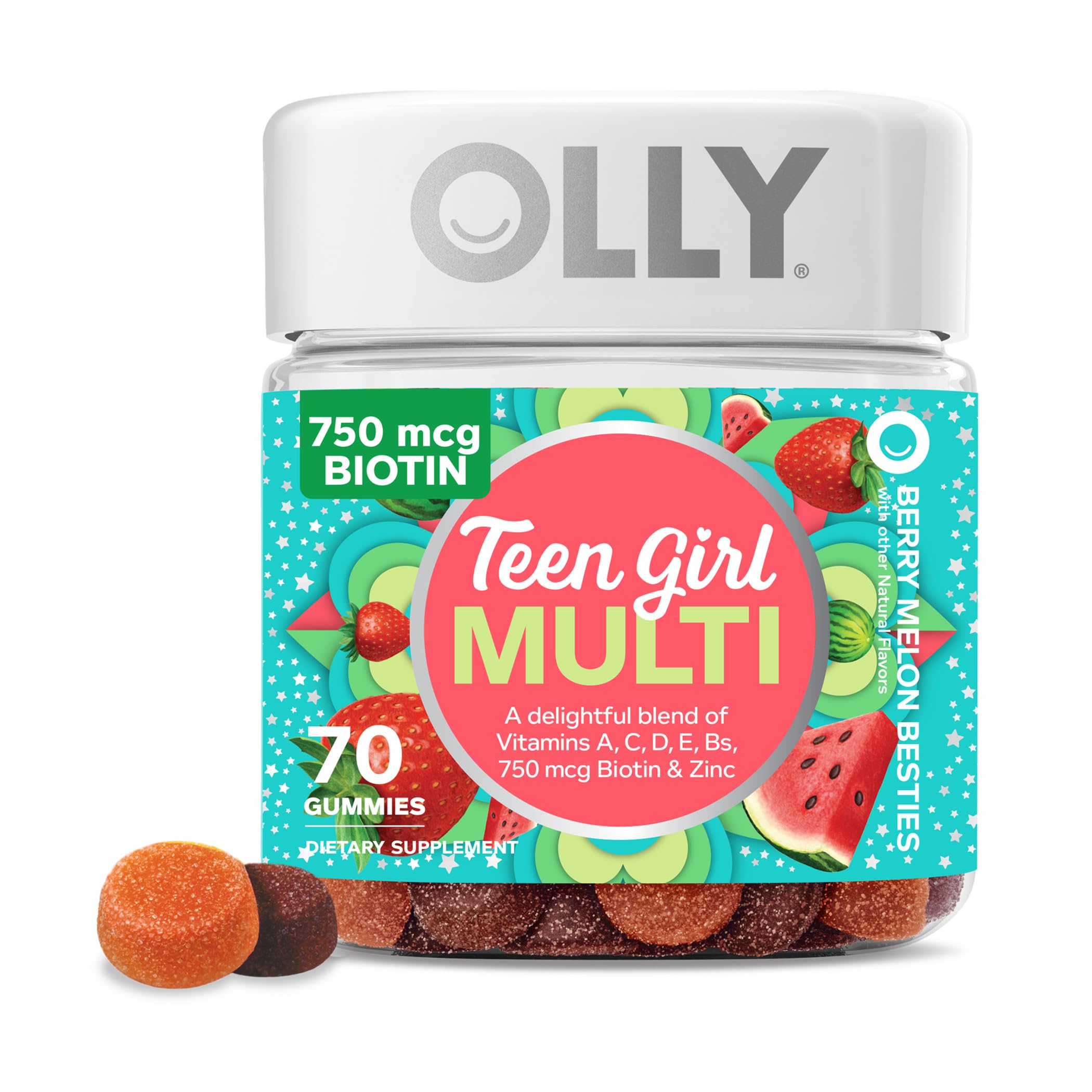 OLLY Teen Girl Multi Gummy, Healthy Skin and Immune Support, 15 Essential Vitamins OLLY uk supplements