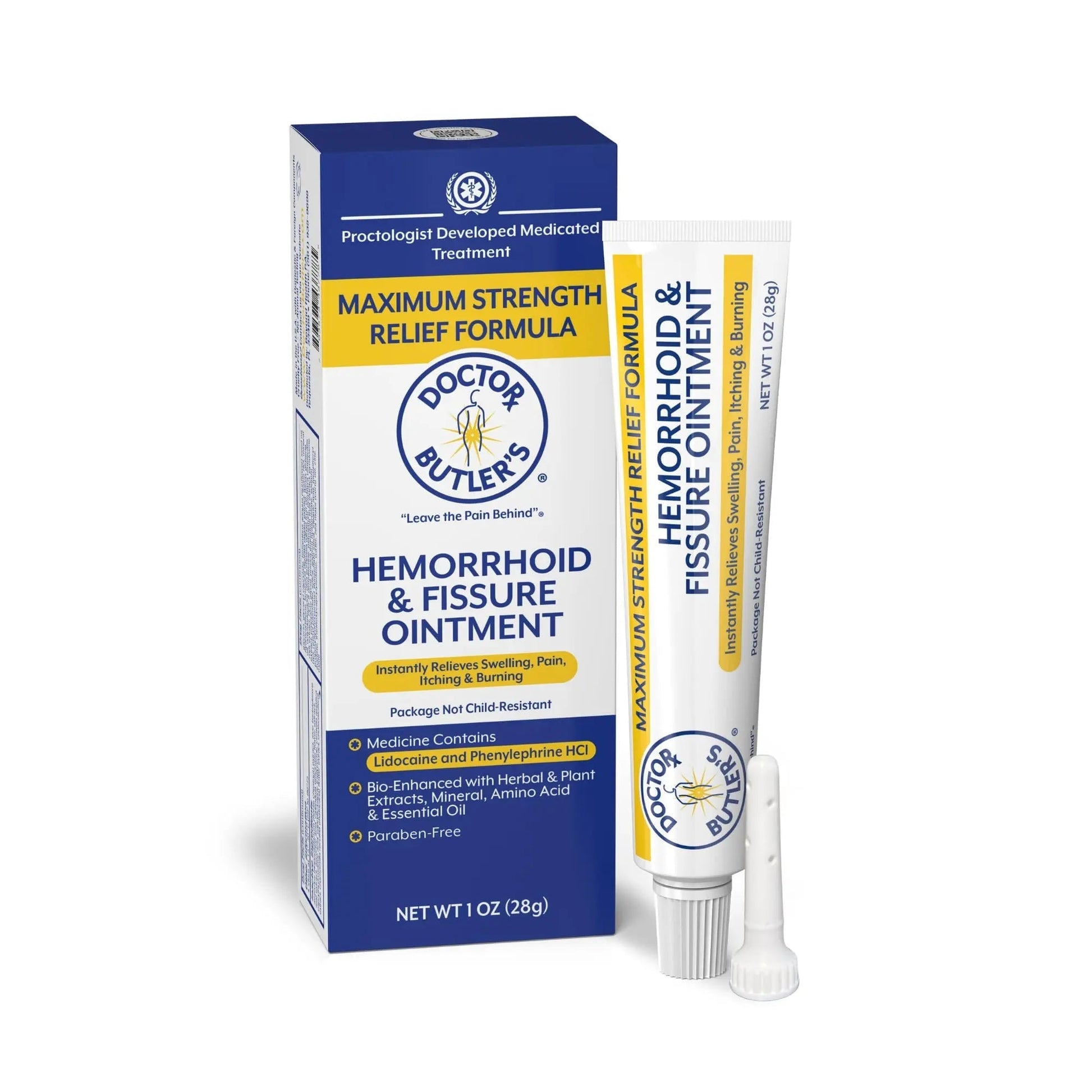 Doctor Butler’s Hemorrhoid & Fissure Ointment – Hemorrhoid Treatment and Hemorrhoid Cream with Lidocaine and Phenylephrine HCI for Fast Acting Relief of Pain, Swelling, Discomfort, and Itching (1 oz.) Doctor Butler's uk supplements