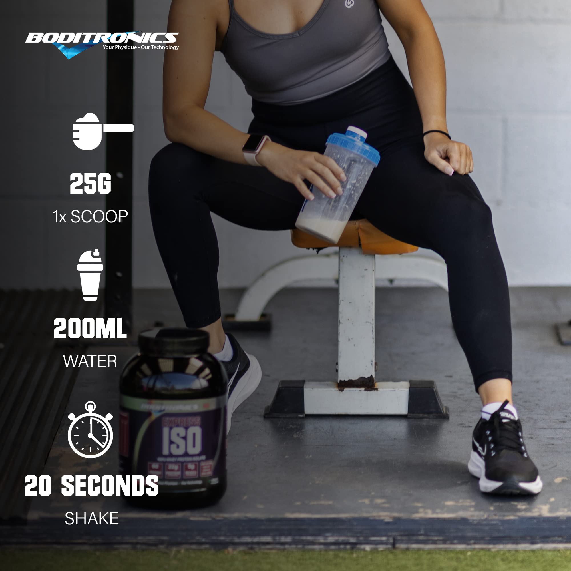 Boditronics 1.5 kg Iso Express Whey 100% Whey Isolate Protein Powder with Occurring Amino Acid Boditronics uk supplements