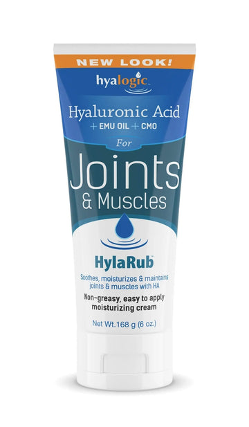 HylaRub HA Joint & Muscle Cream – Hyaluronic Acid Muscle Rub w/Emu Oil & CMO – Non Greasy, Soothes, Moisturizes & Maintains Shoulders, Knees, Back, HIPS & More 6 oz. by Hyalogic Hyalogic uk supplements
