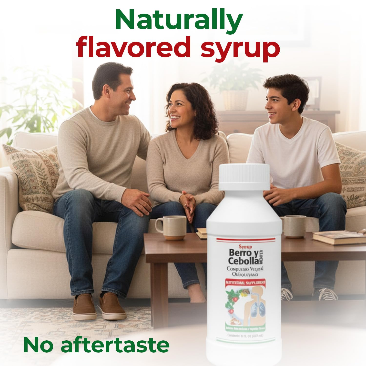 Jarabe Berro y Cebolla Immune Support Syrup with Vitamin D, Zinc & Natural Herbal Extracts – Eucalyptus, Honey, Onion, Garlic & More – Teens & Adult Wellness Formula – 8 Fl Oz Each | 2-Pack Berro y Cebolla MENPER uk supplements
