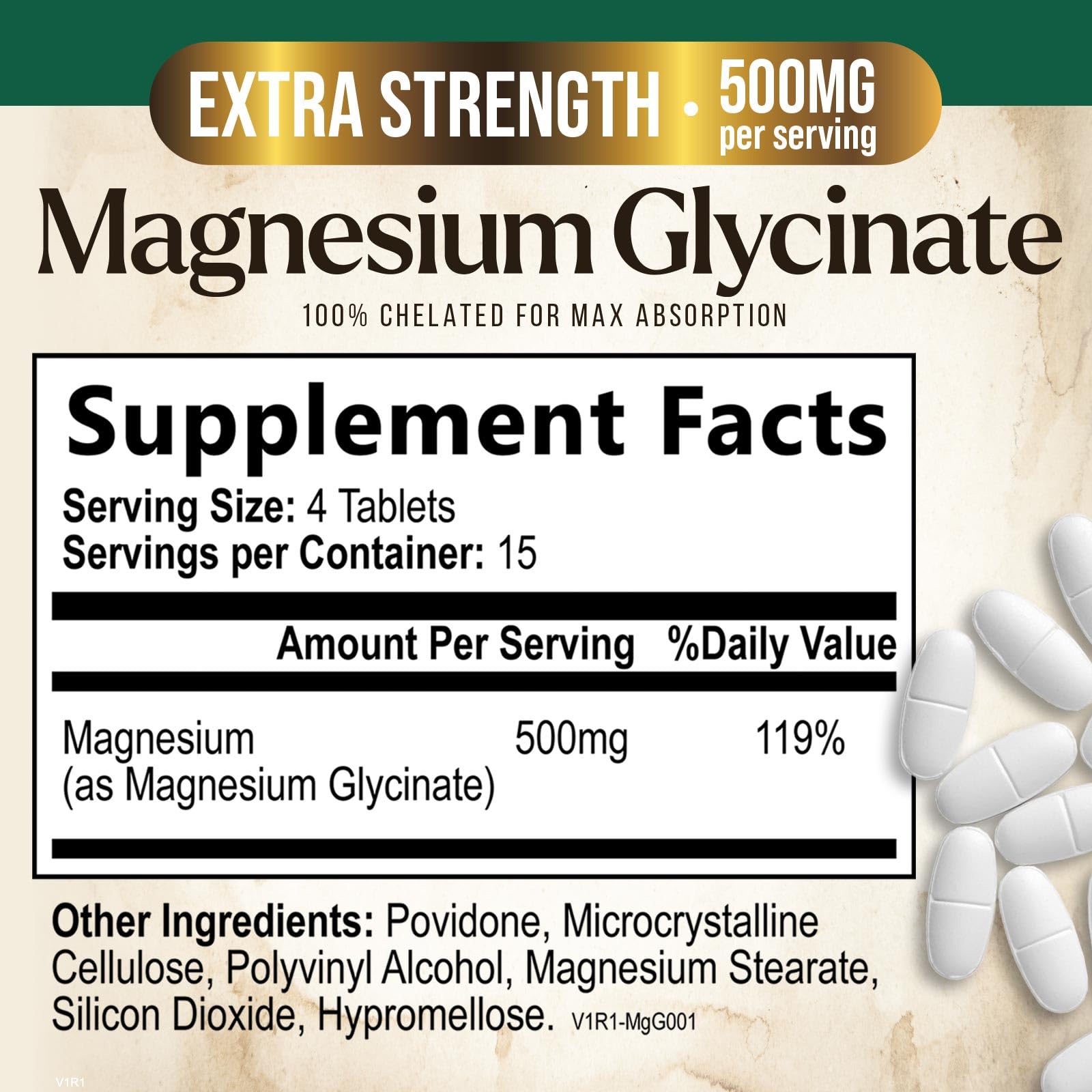 Magnesium Glycinate 500mg Per Serving - High Absorption Chelated Magnesium Supplement for Muscle, Bone and Heart Health Support - Easy Digestion & Gentle on Your Stomach - USA Bottled - 60 Tablets Nature's Peak uk supplements