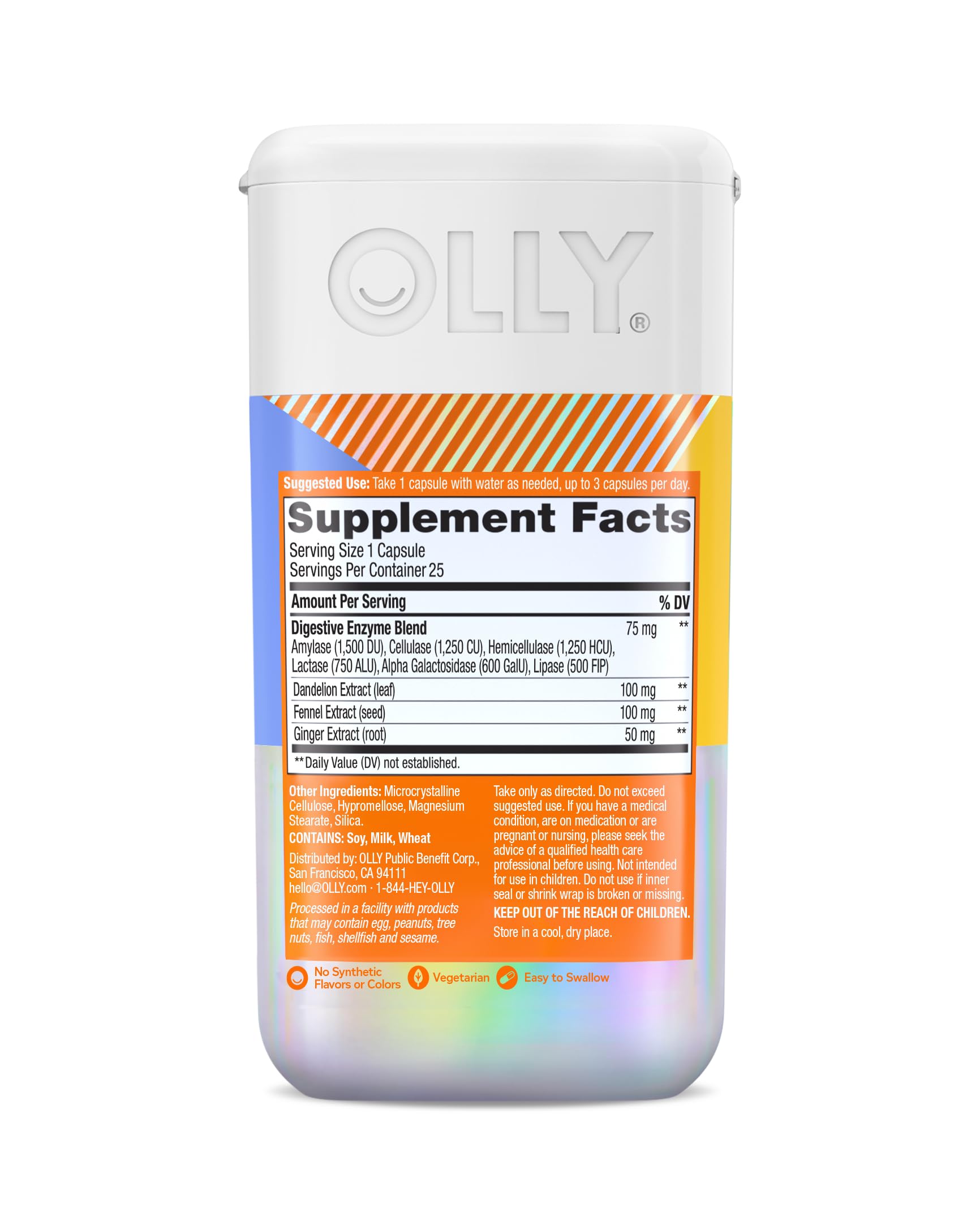 OLLY Beat The Bloat Capsules, Digestive Support Enzymes, Supplement for Women - 25 Count OLLY uk supplements