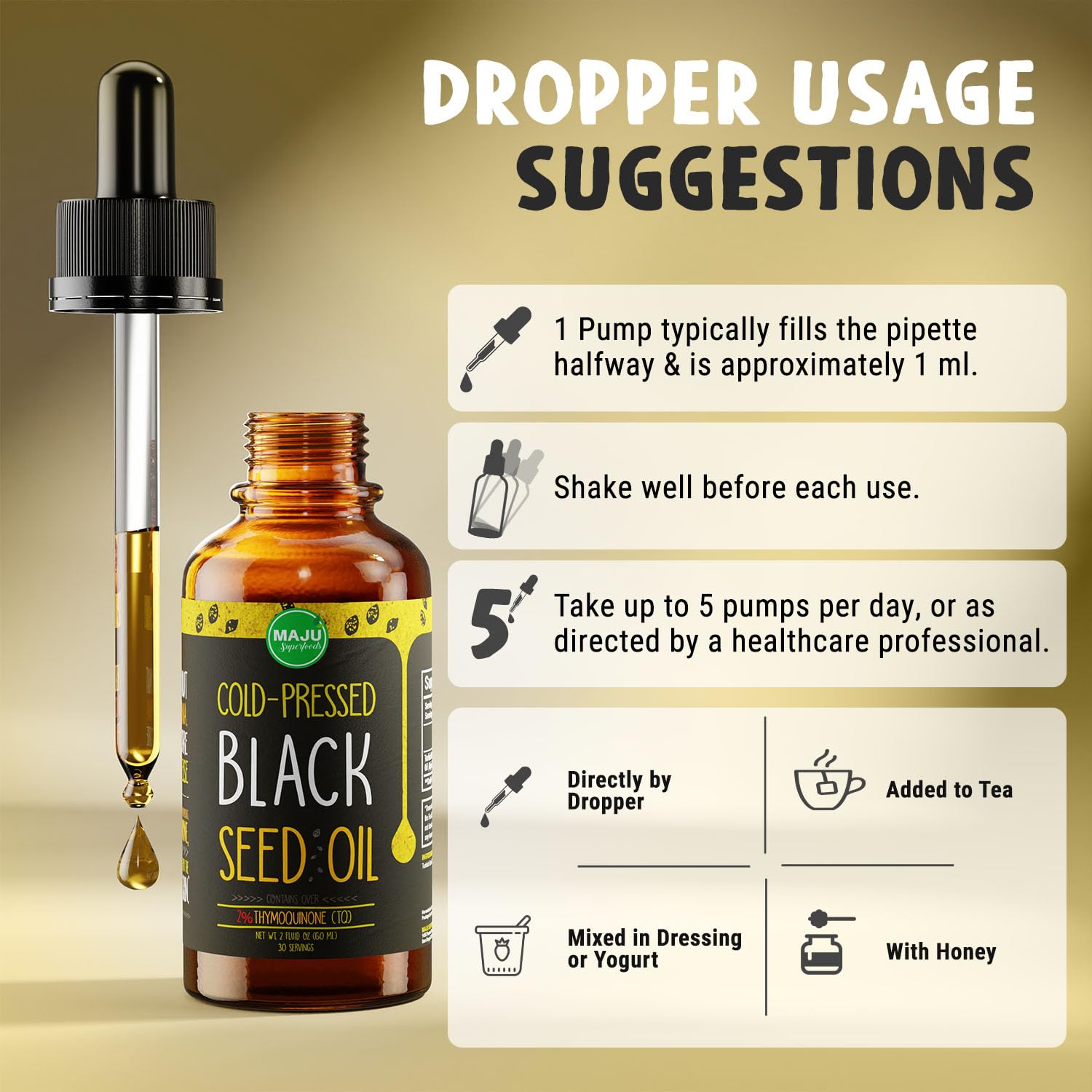 MAJU Black Seed Oil - 3 Times TQ, Cold-Pressed, Travel Size, 100% Turkish Black Cumin Maju Superfoods uk supplements